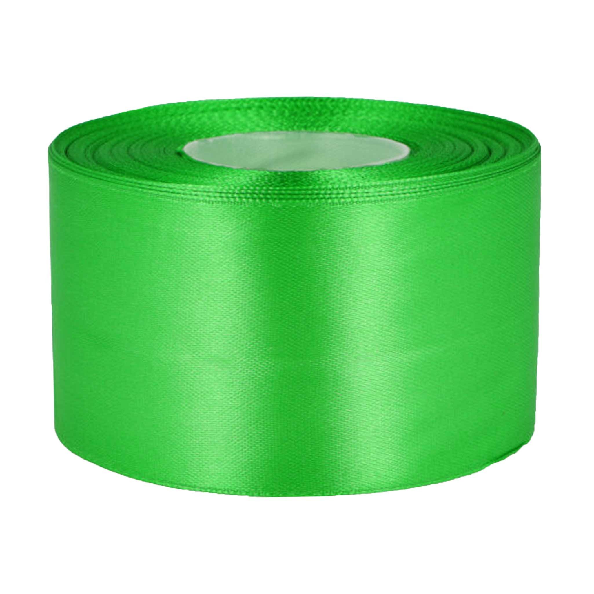 maDDma Satinband 27m Satinband 50mm Geschenkband Dekoband Verpackungsband, gelbgrün