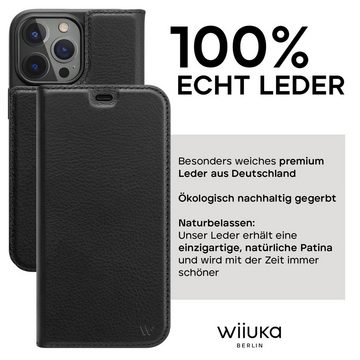 wiiuka Handyhülle suiit Hülle für iPhone 14 Pro Max, Klapphülle Handgefertigt - Deutsches Leder, Premium Case