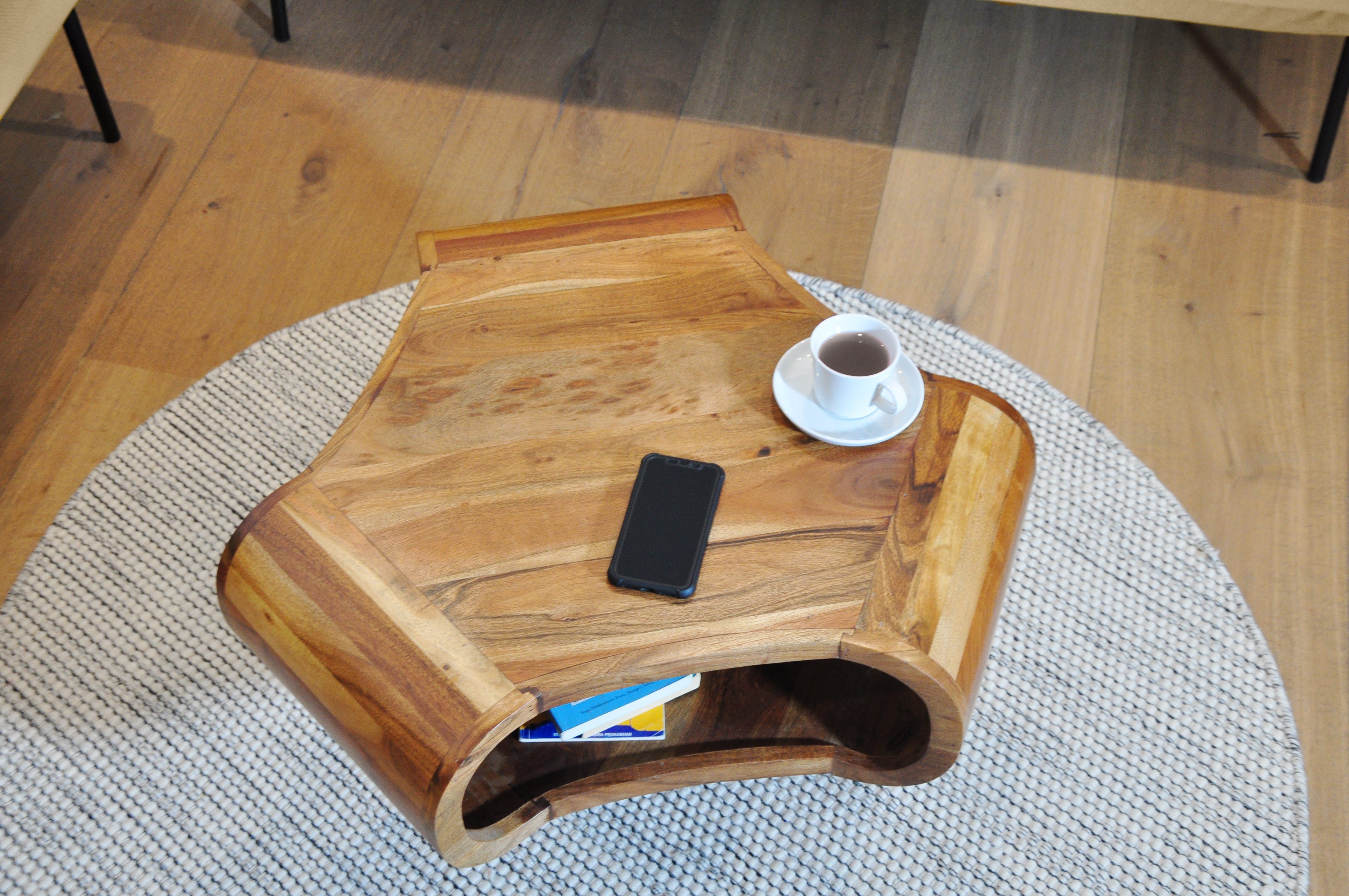 Sitheim-Europe Couchtisch AUSTIN Retro Couchtisch 60 cm Akazienholz Haarnadelbeine Sitheim®