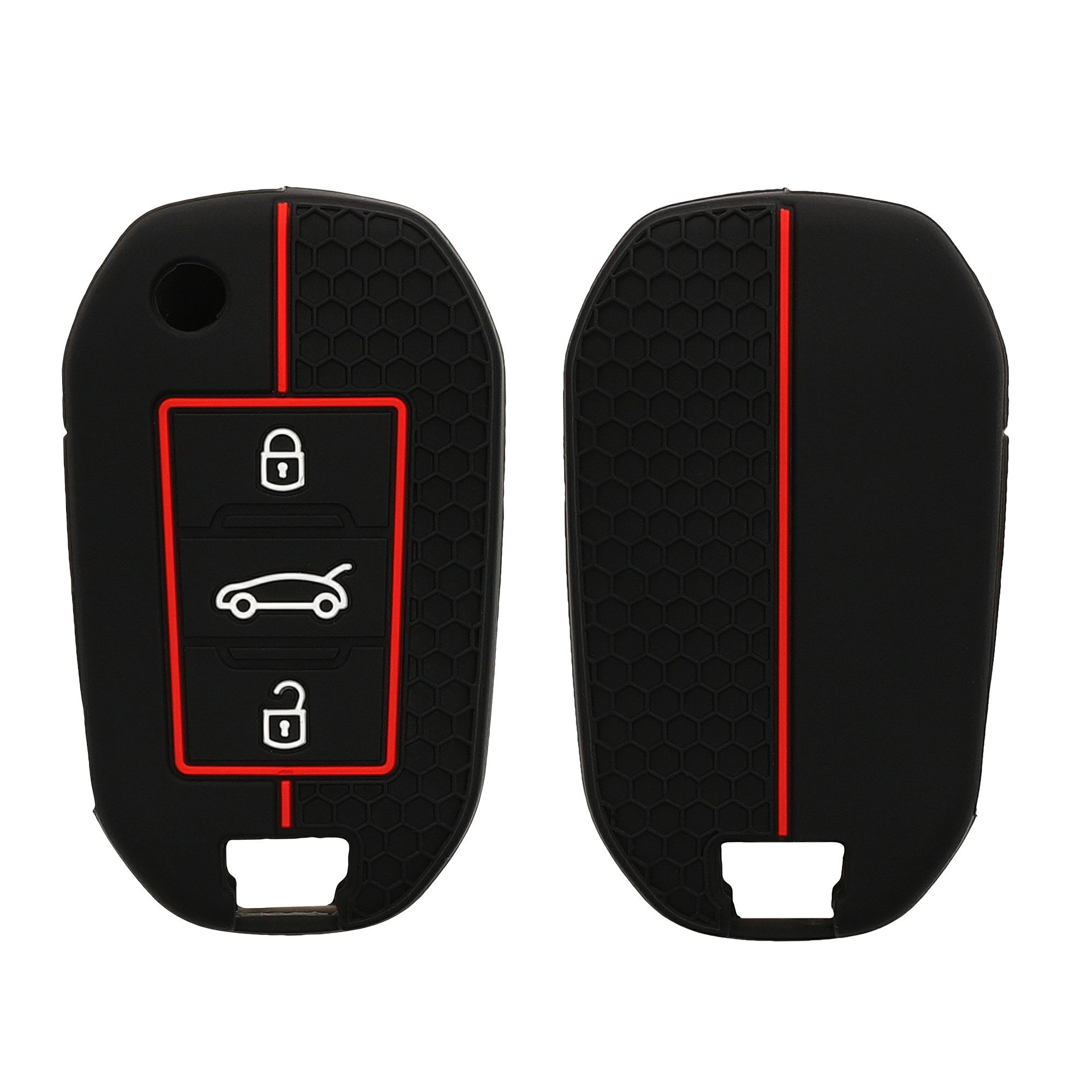 Schlüsseltasche Autoschlüssel Silikon Hülle für Peugeot Citroen 3-Tasten Smartkey