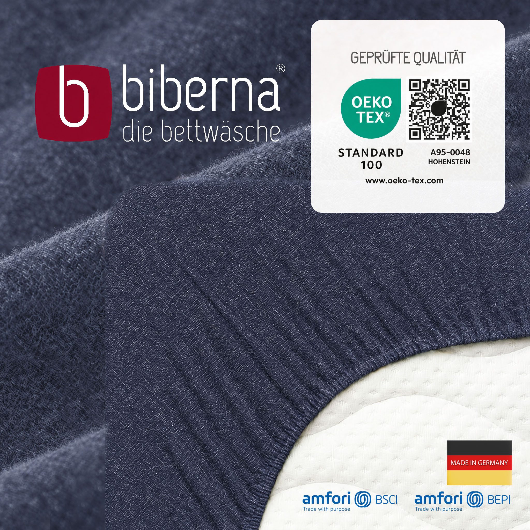 Biberna Spannbettlaken 0841380 HERMAL Premium Melange-Biber Spannbetttuch 100% Baumwolle, Flanell, Gummizug: rundum, (1 Stück), Biber, wärmend & weich, Rundumgu – Bild 5 von 5
