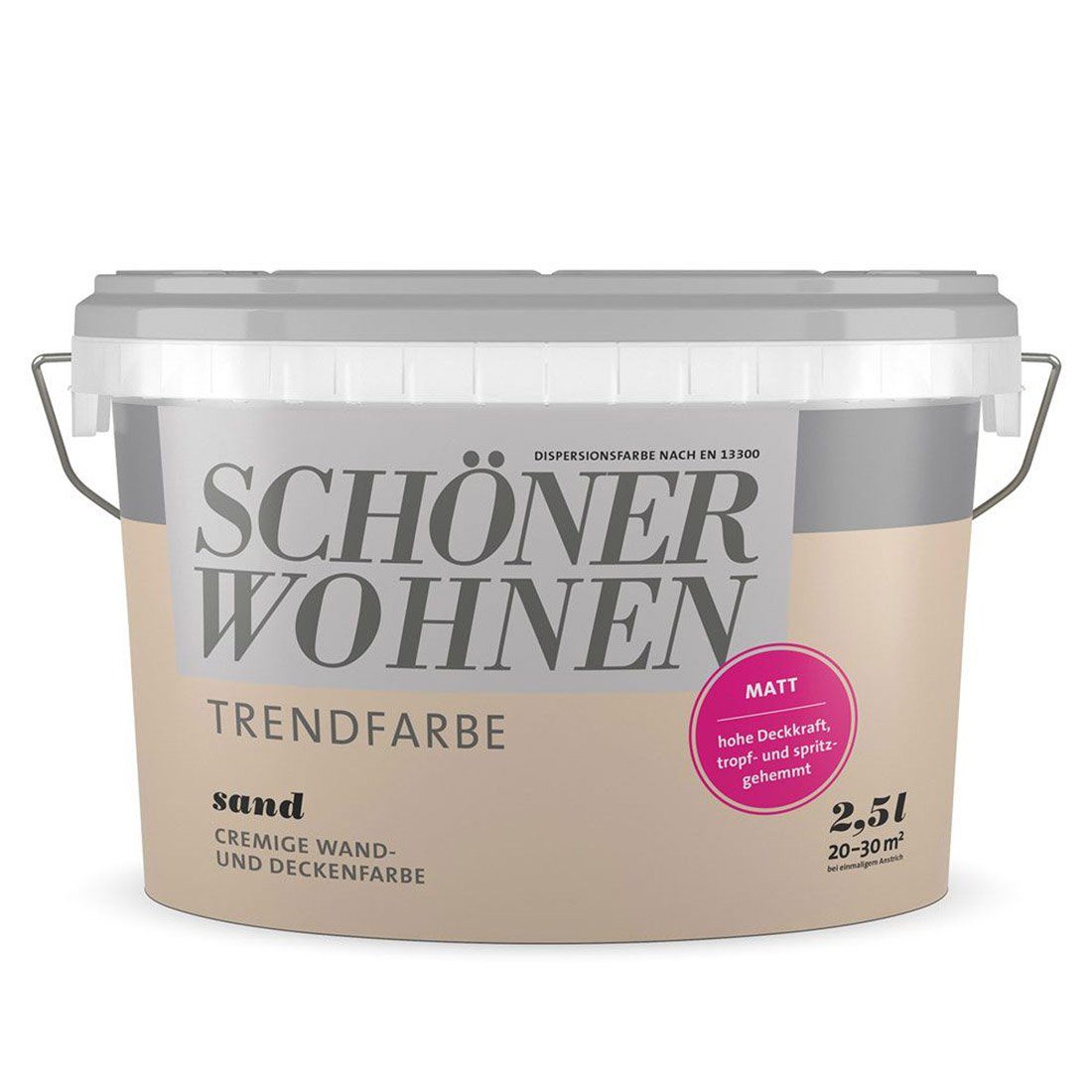 SCHÖNER WOHNEN FARBE Wand- und Deckenfarbe Sand, Tropf- und spritzgehemmt, Lösemittelfrei