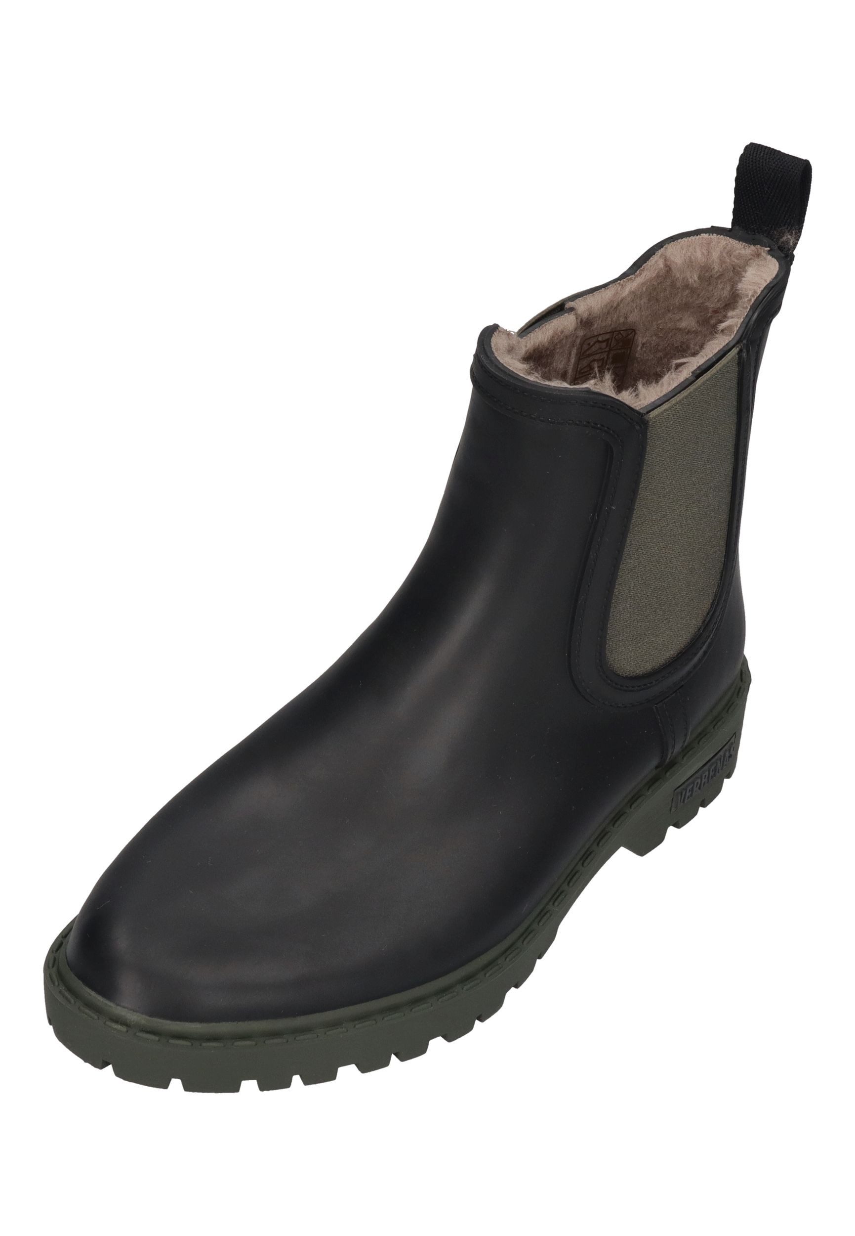 VERBENAS Gaudi Fur Smooth Gummistiefel Black Khaki