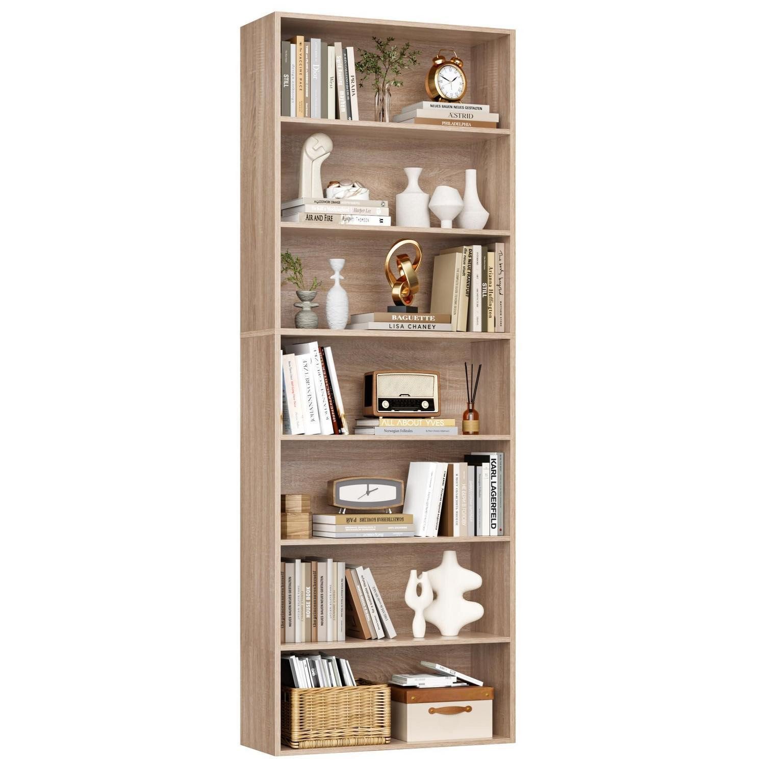 LuxusKollektion Bücherregal Bücherregal 7 Fächer 209,5cm Eiche