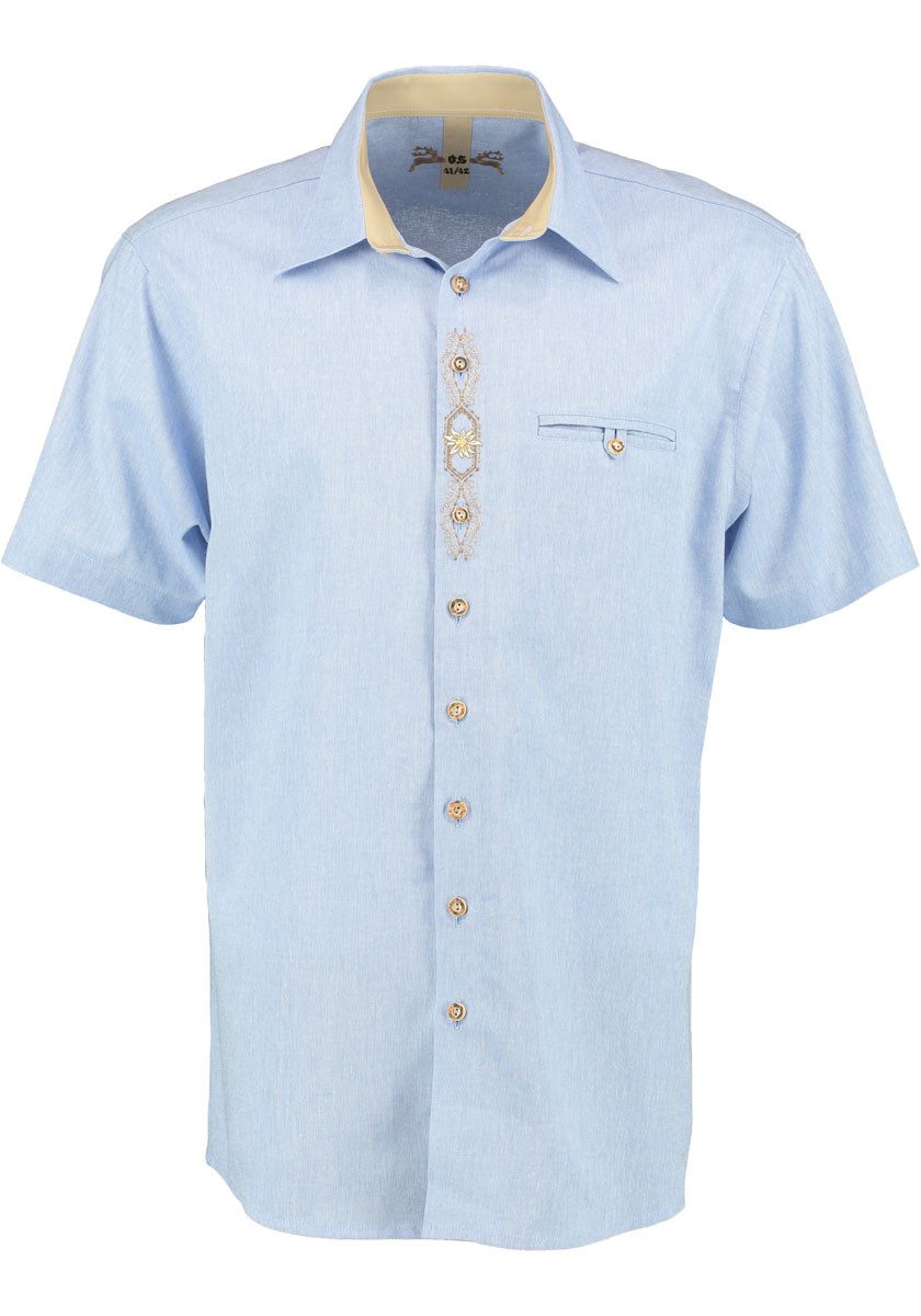 OS Trachten Trachtenhemd Jutou Herren Kurzarmhemd mit Paspeltasche günstig online kaufen