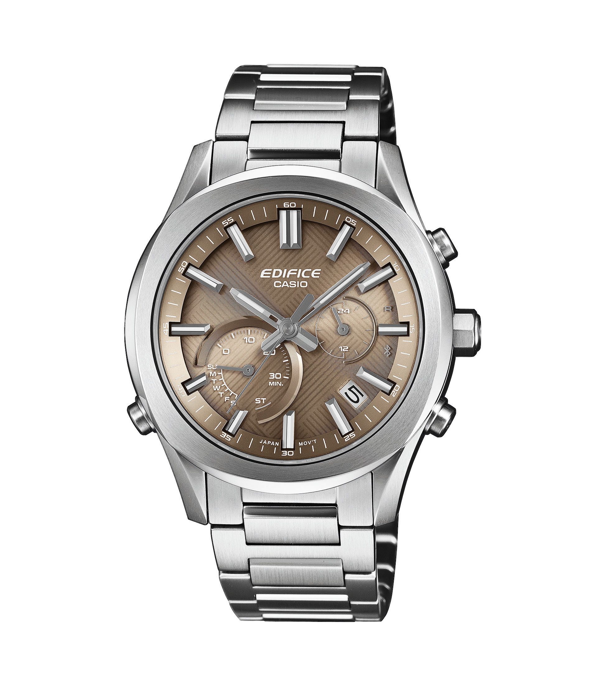 CASIO EDIFICE Smartwatch, Solaruhr,Armbanduhr,Herrenuhr,Bluetooth,Stoppfunktion,Edelstahlarmband