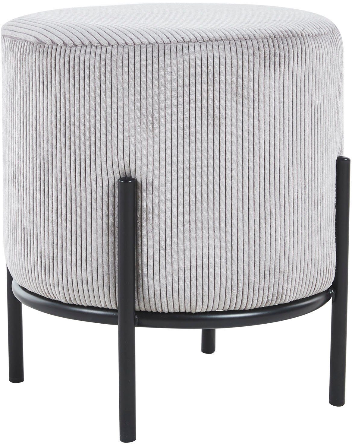 SalesFever Polsterhocker Komfortabler Polsterhocker, mit Design-Gestell aus schwarzem Metall – Bild 2 von 5