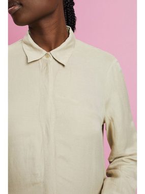 Esprit Minikleid Hemdkleid in Minilänge aus Leinenmix