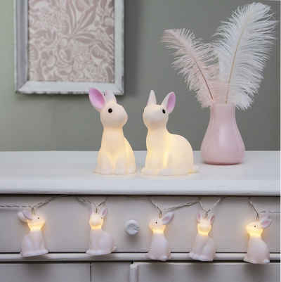 STAR TRADING LED-Lichterkette »LED Lichterkette Bunny 10 weiße leuchtende Hoppel Häschen Batterie Kinder Zimmer«, 10-flammig