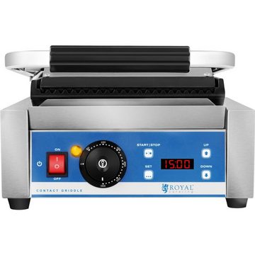 Royal Catering Kontaktgrill Kontakgrill geriffelt Panini Toaster Elektro Grillplatte Timer 1.800 W, 1800 W