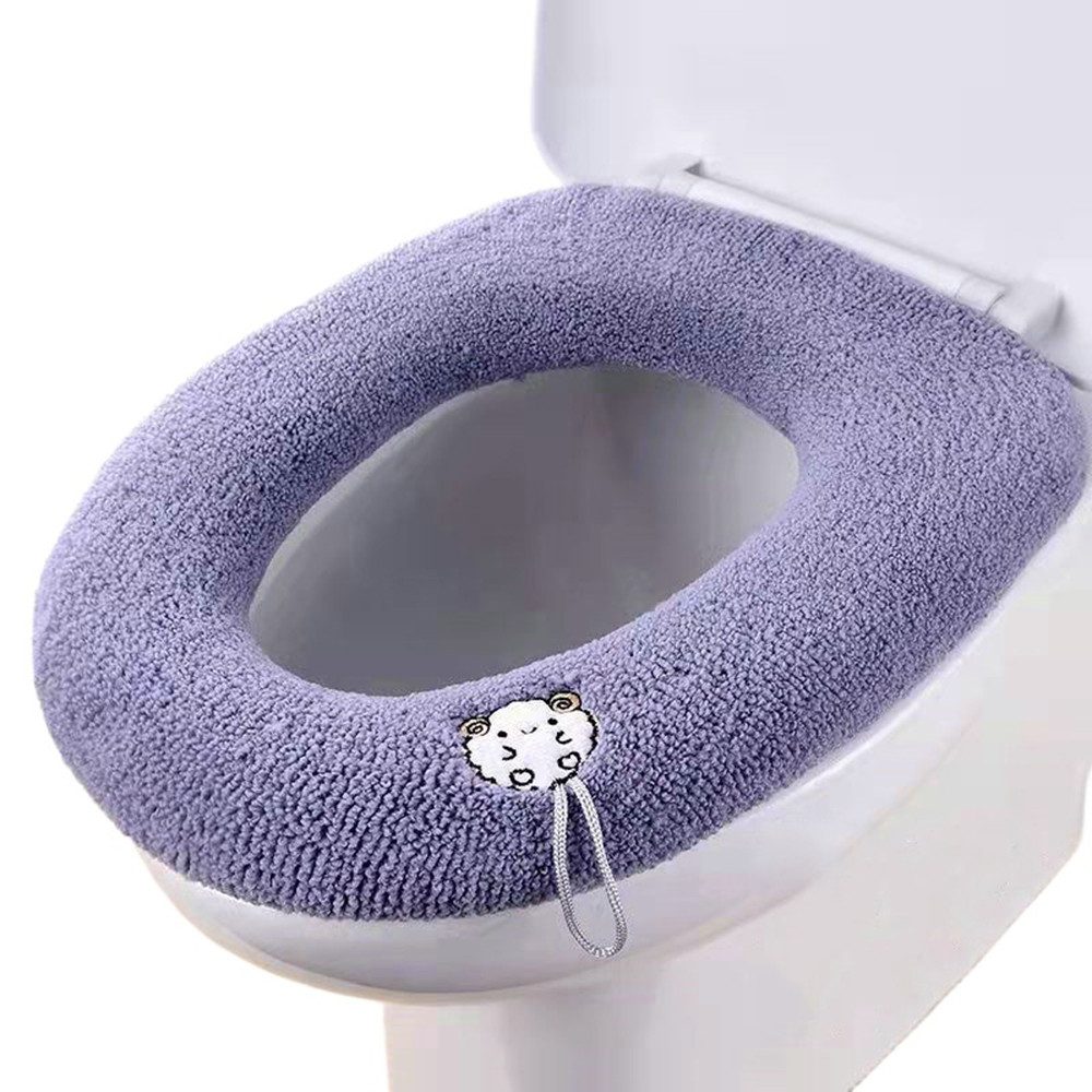Zaewry Dusch-WC-Sitz 2 Stück Toilettensitzbezug Waschbar mit Griff weiche WC Deckelbezug