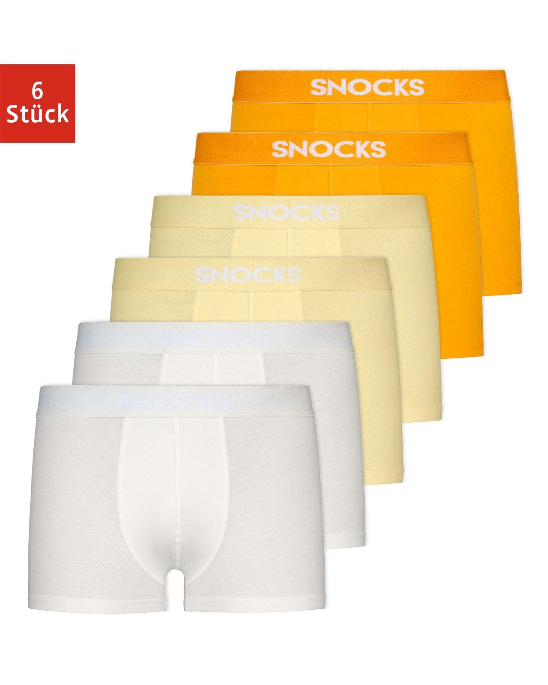 SNOCKS Boxershorts »Enge Unterhosen Männer mit farbigem Bund« (6 Stück) aus  Bio-Baumwolle, ohne kratzenden Zettel online kaufen | OTTO