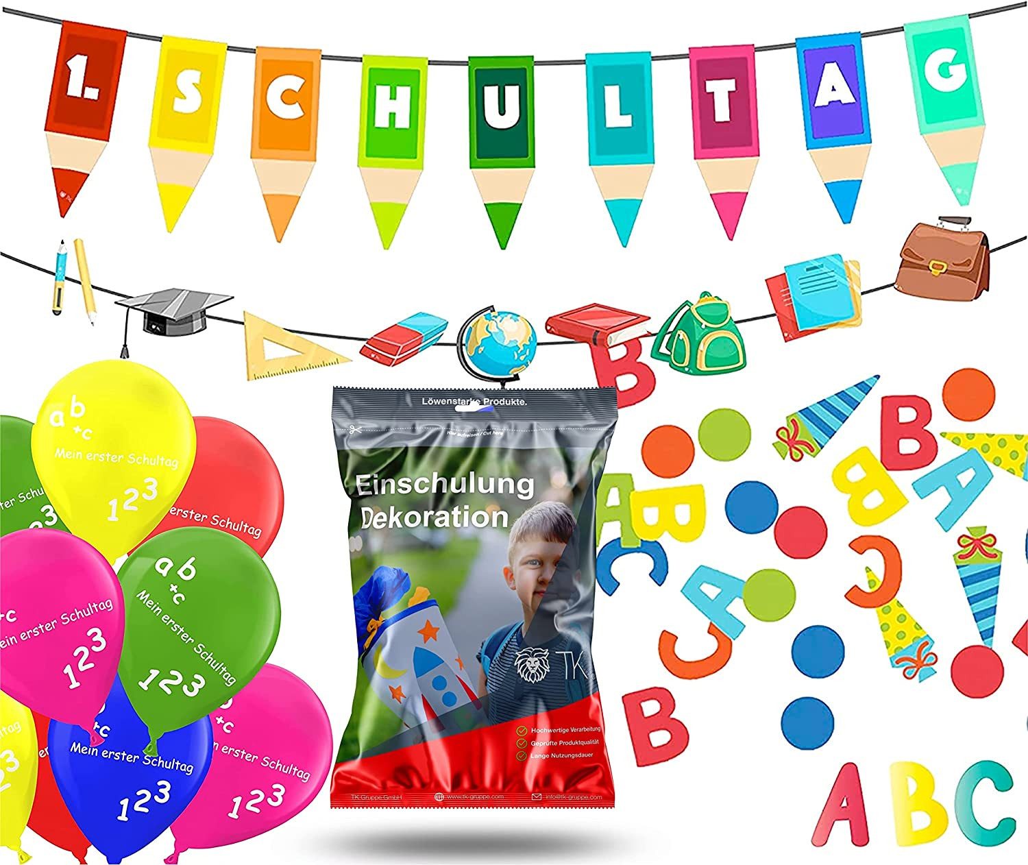 Dekotalent® Hängedekoration XXL Einschulung Schulanfang Set über 100 Teile - Schultüte Schulranzen (Packung, 100 St., über 100 Teile), Wiederverwendbar