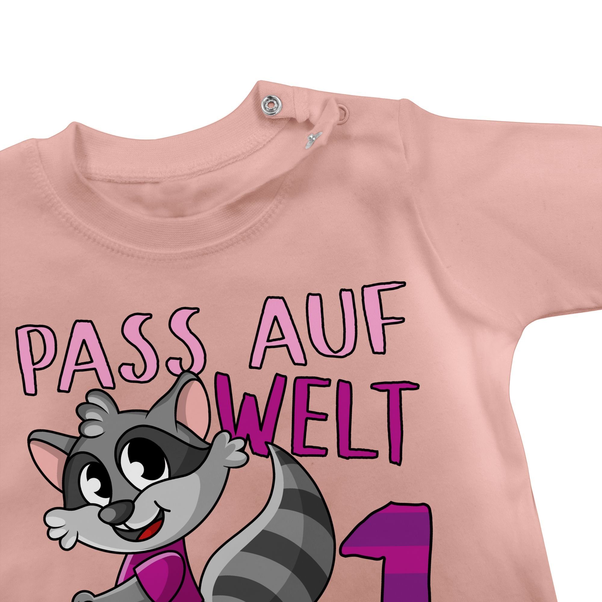 1. bin T-Shirt Shirtracer auf 1 Pass Welt eins rosa Babyrosa Geburtstag ich - jetzt