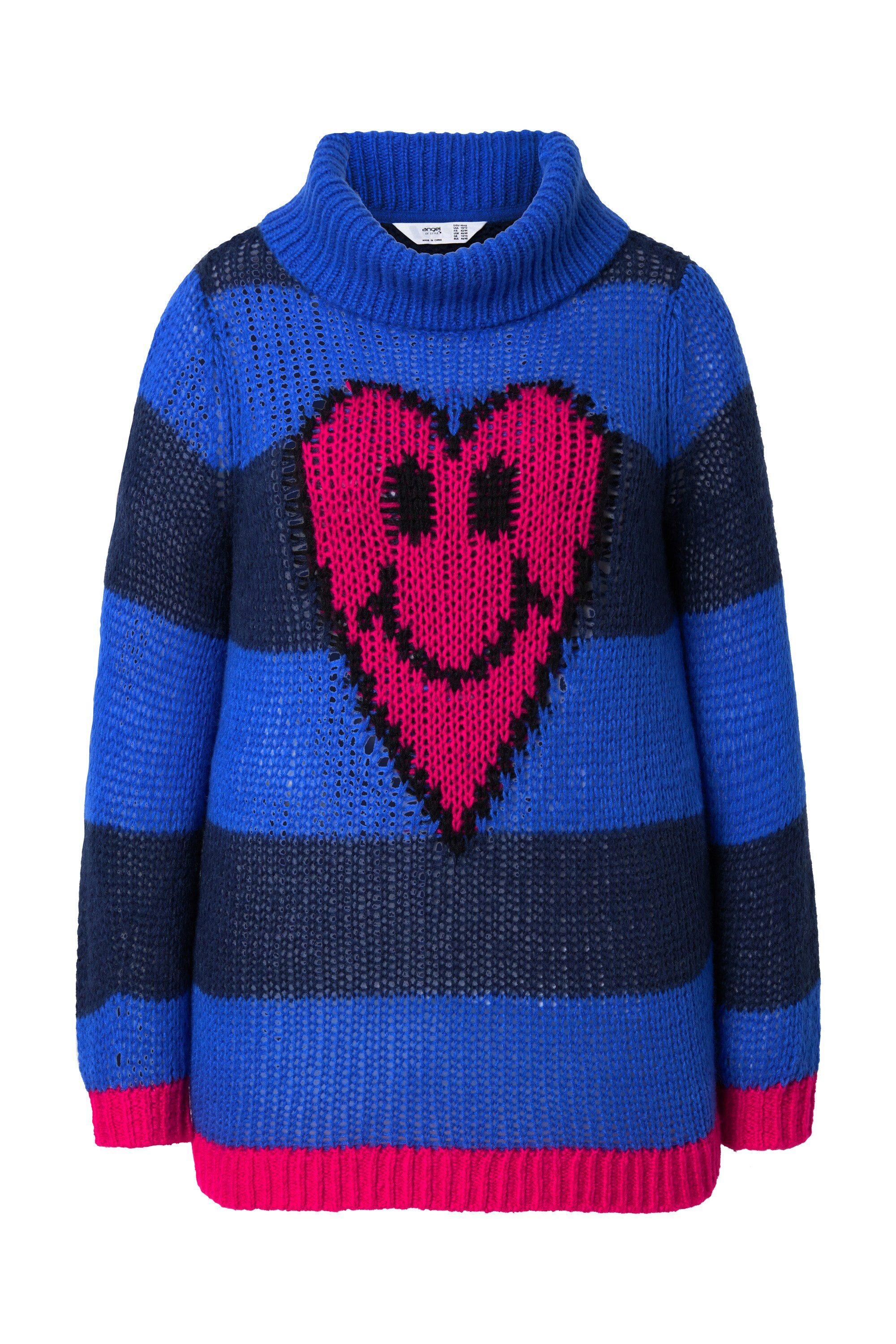 Angel of Style Rollkragenpullover Pullover Straight Fit Blockstreifen Herz- günstig online kaufen