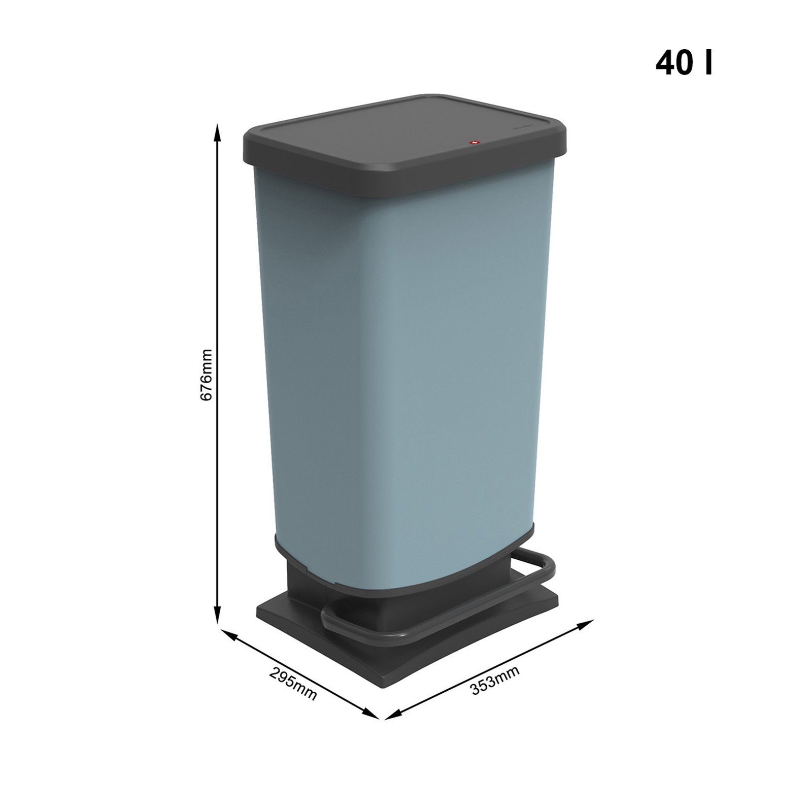 ROTHO Mülleimer Paso Mülleimer 40l mit Deckel, Kunststoff (PP recycelt), hergestellt in der Schweiz