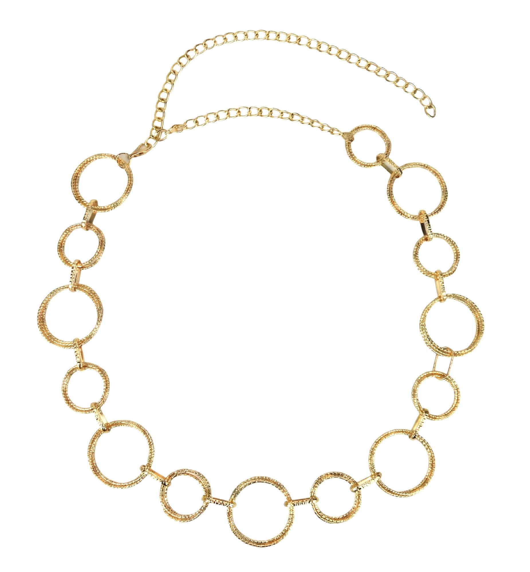 Ella Jonte Kettengürtel goldfarben – Retro 60er 70er Style – verstellbar 70–105 cm