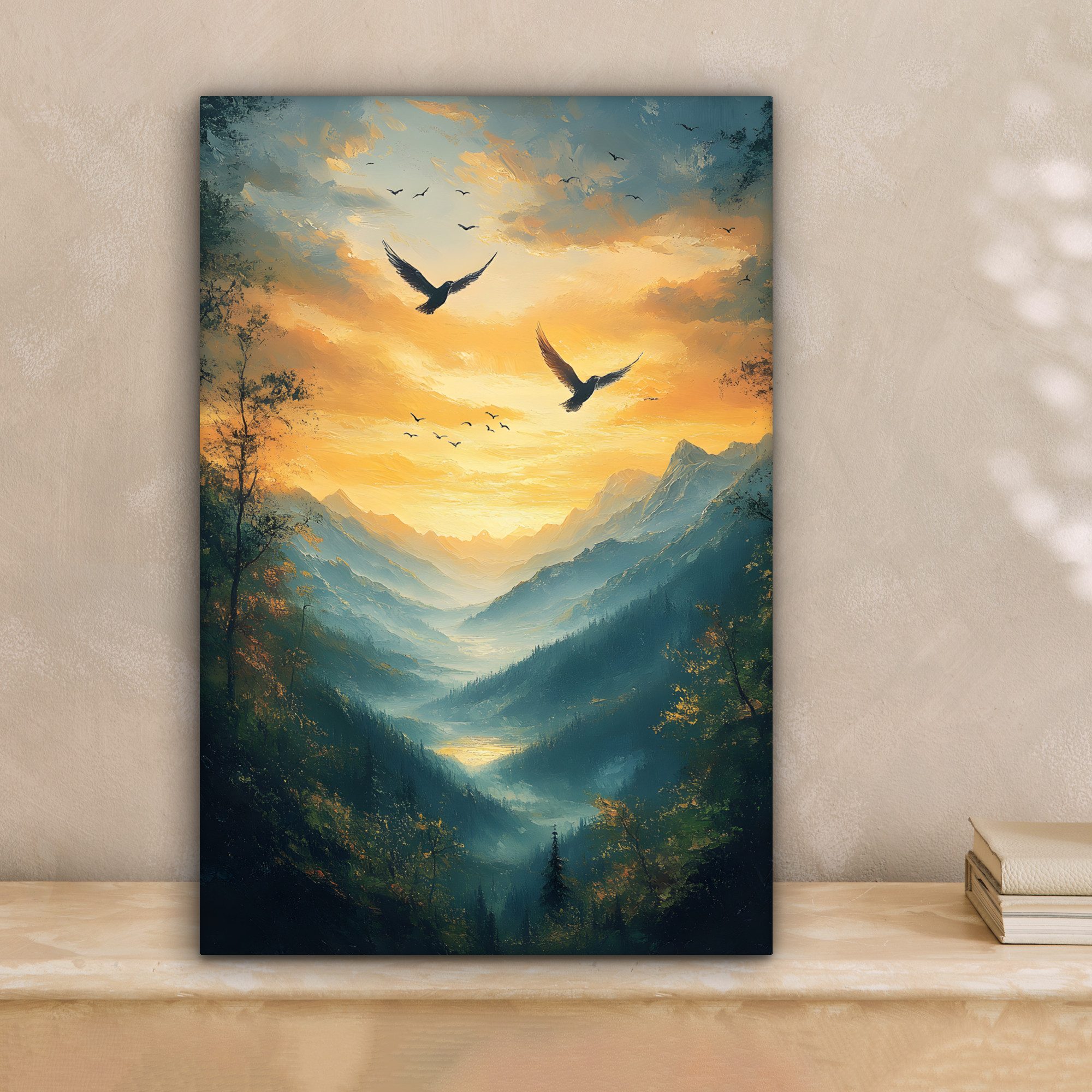 OneMillionCanvasses® Leinwandbild Vögel - Sonne - günstig online kaufen