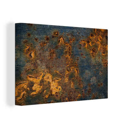 OneMillionCanvasses® Leinwandbild Gold - Rost - Stahl, (1 St), Wandbild Leinwandbilder, Aufhängefertig, Wanddeko, 60x40 cm