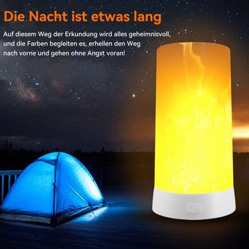 DOPWii LED Schreibtischlampe Zwei LED-Flammen, USB aufladbar mit Fernbedienung Dimmbar