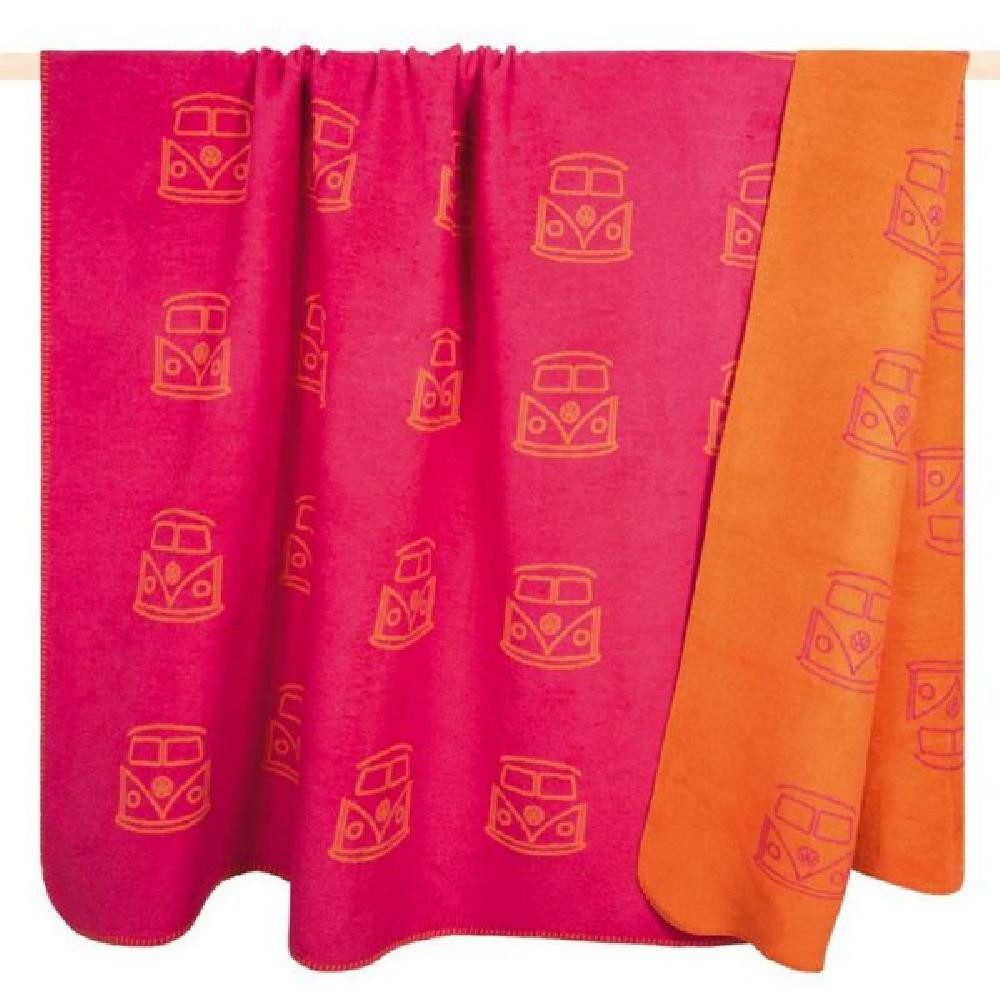 Wohndecke Decke Culture Bulli Bussis Pink günstig online kaufen