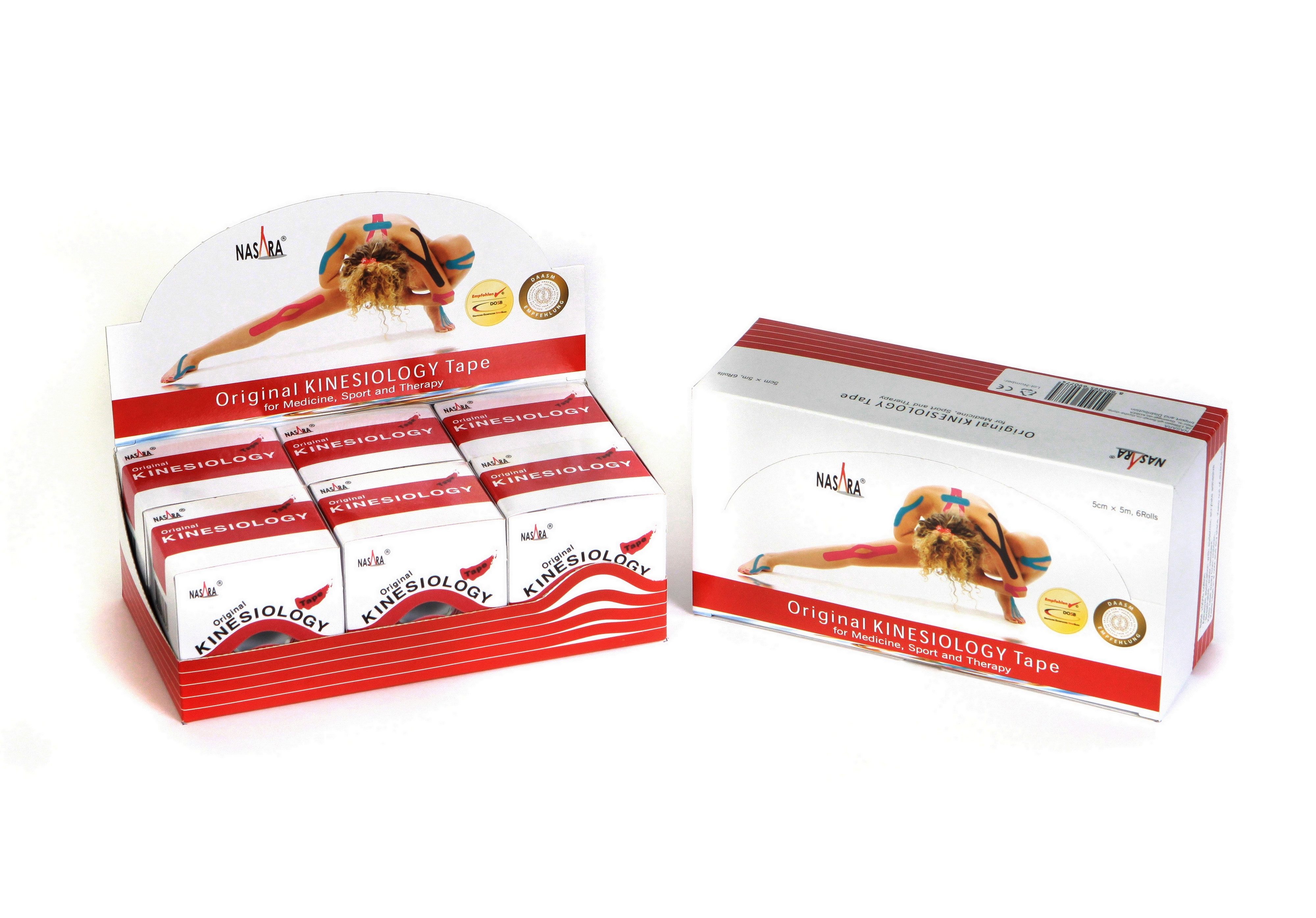 NASARA Kinesiologie-Tape NASARA Kinesio Tape, 5cm x 5m (6er Box)