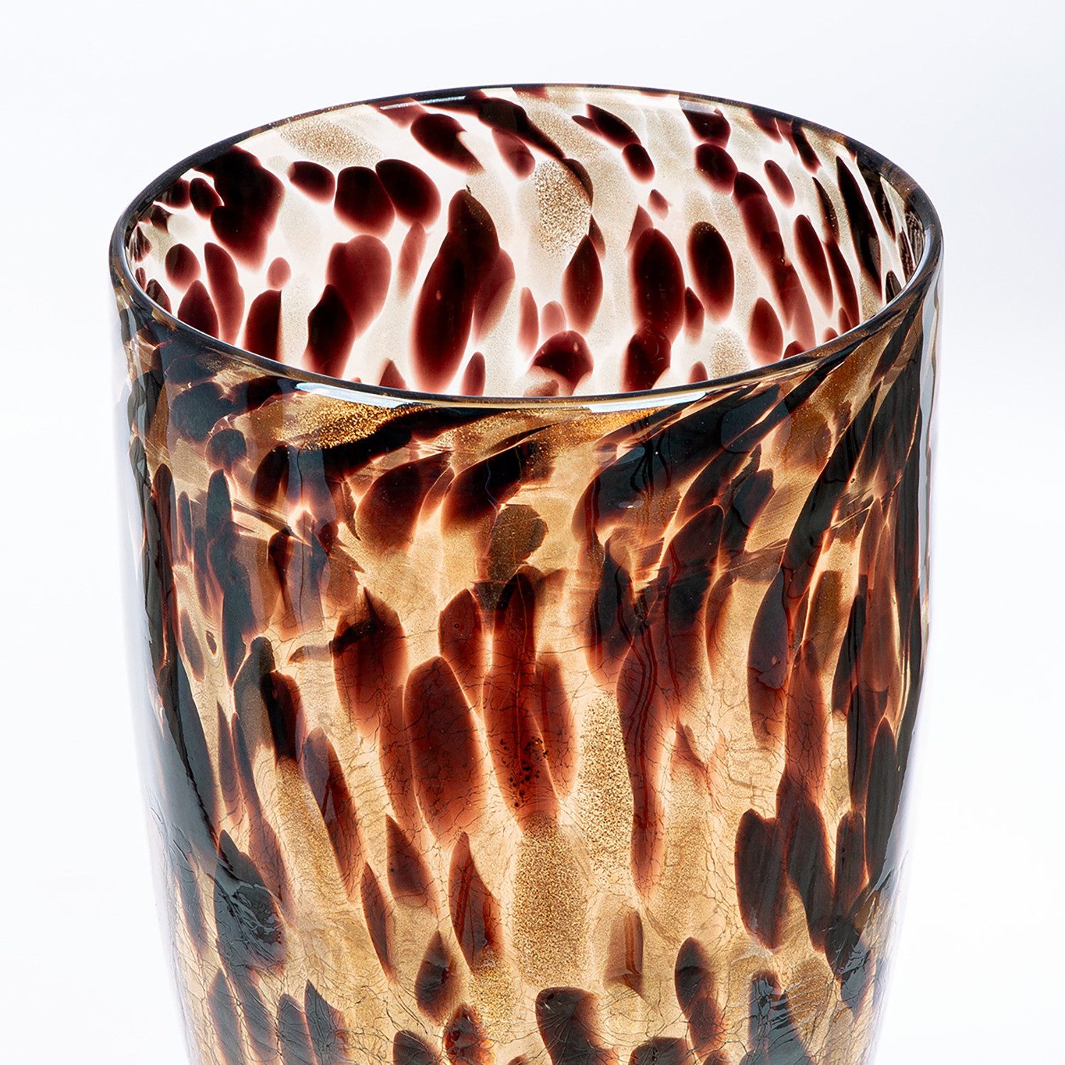 GILDE Dekovase Vase - braun - Glas - H. 29cm x T. 17,5cm x B. 17,5cm - Deko (1xVase, 1 Stück), Blumenvase - Dekoobjekt - Tischvase - Dekovase - Vase für Blumen – Bild 4 von 5