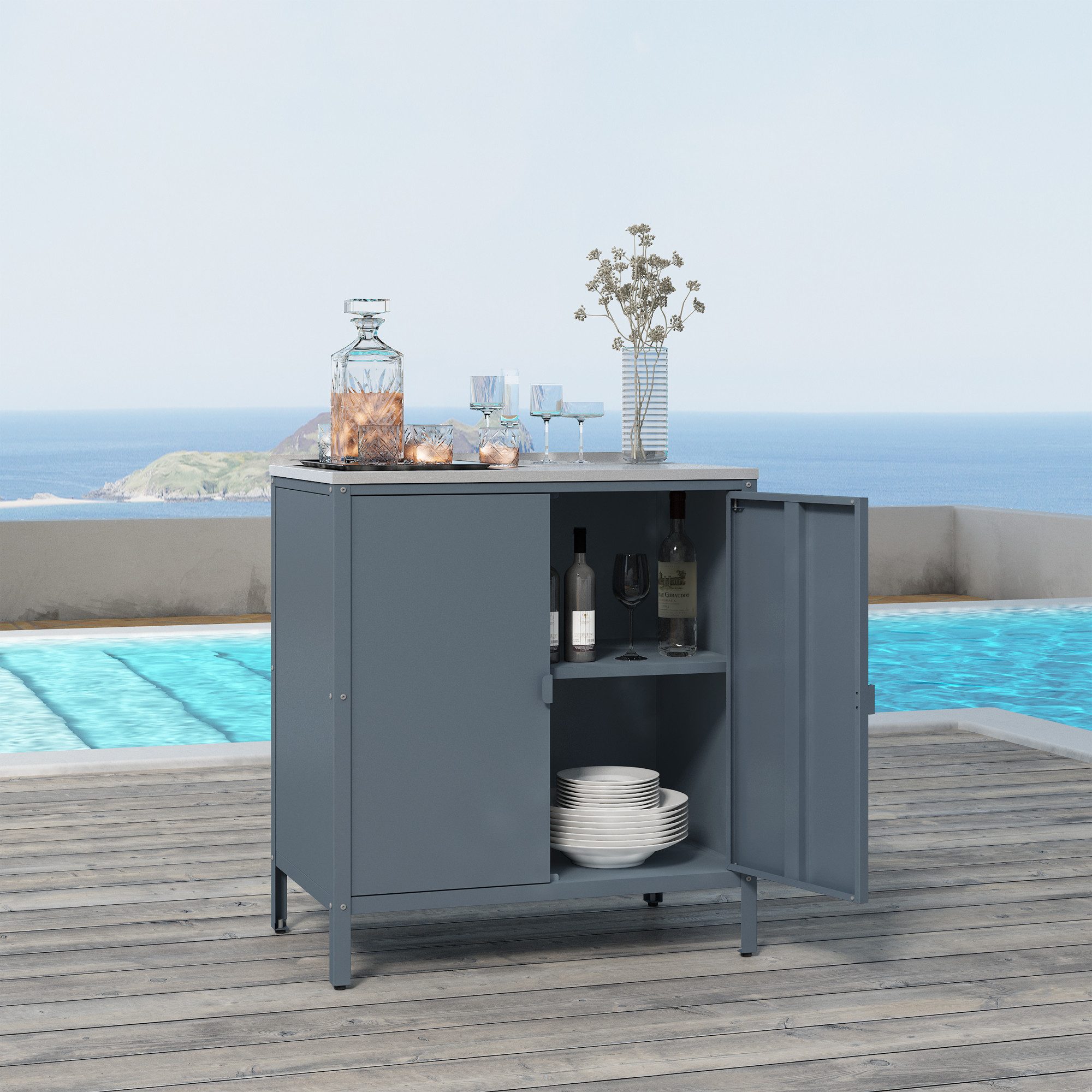 casa.pro Mehrzweckschrank »Bolognano« Schrank 92x80x50 cm mit 2 Türen günstig online kaufen