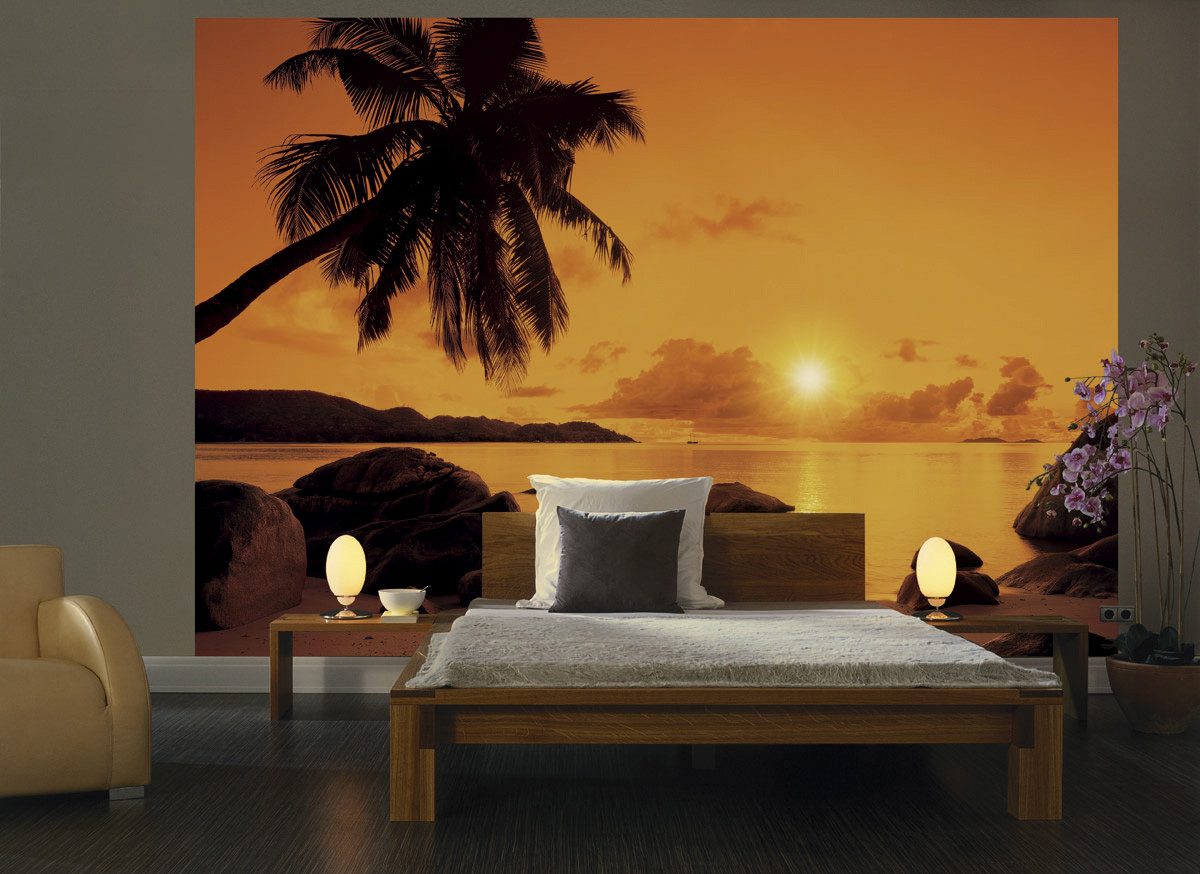 Komar Fototapete Papier Fototapete - Sunset - Größe 368 x 254 cm, glatt, bedruckt, Motiv, (8 St)