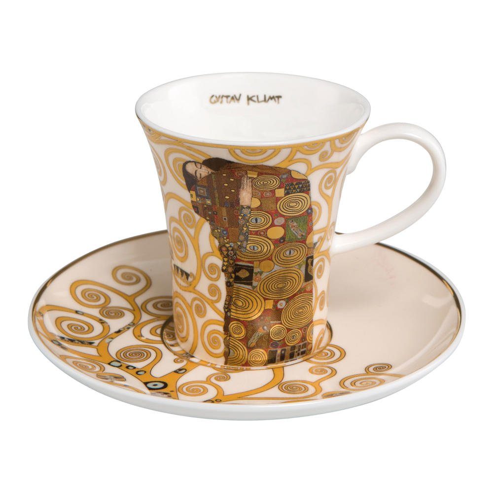 Klimt, gestaltet Porzellan, Erfüllung Artis Liebe Gustav China- Mit Espressotasse zum Goebel viel Orbis Detail Fine Die