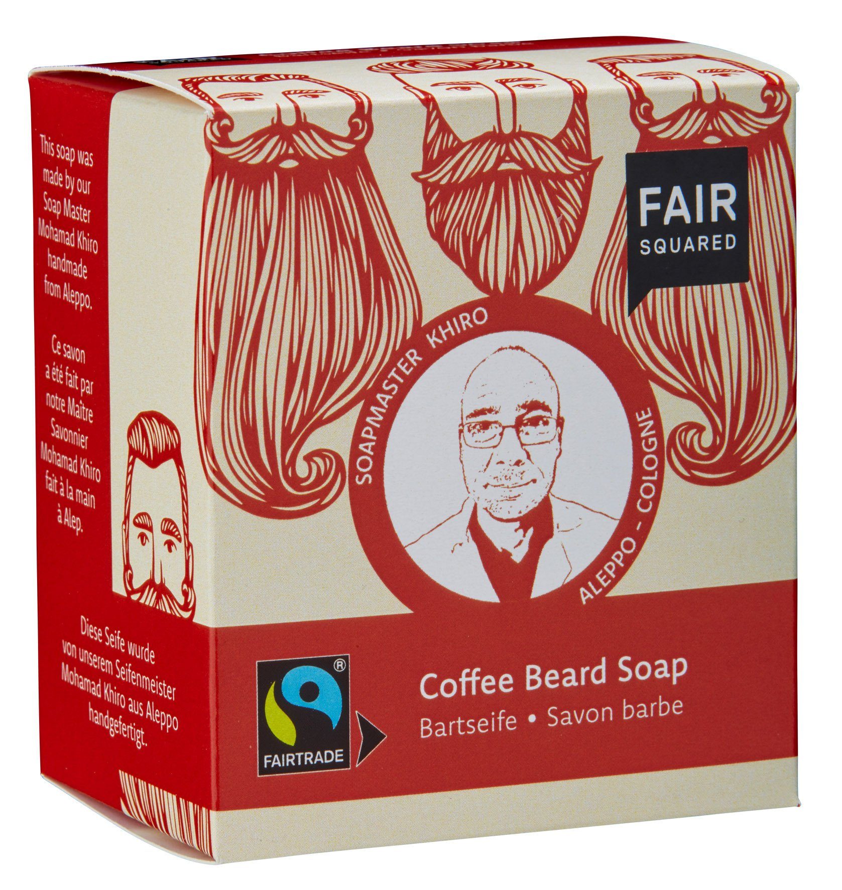 Fair FAIR zur Bartpflege SQUARED Anwendung Gesichtsseife täglichen - mit Herrenpflege Bartseife g, 1-tlg., für 160 und Ideal Kaffee- die tägliche - Squared Pflege Reinigung