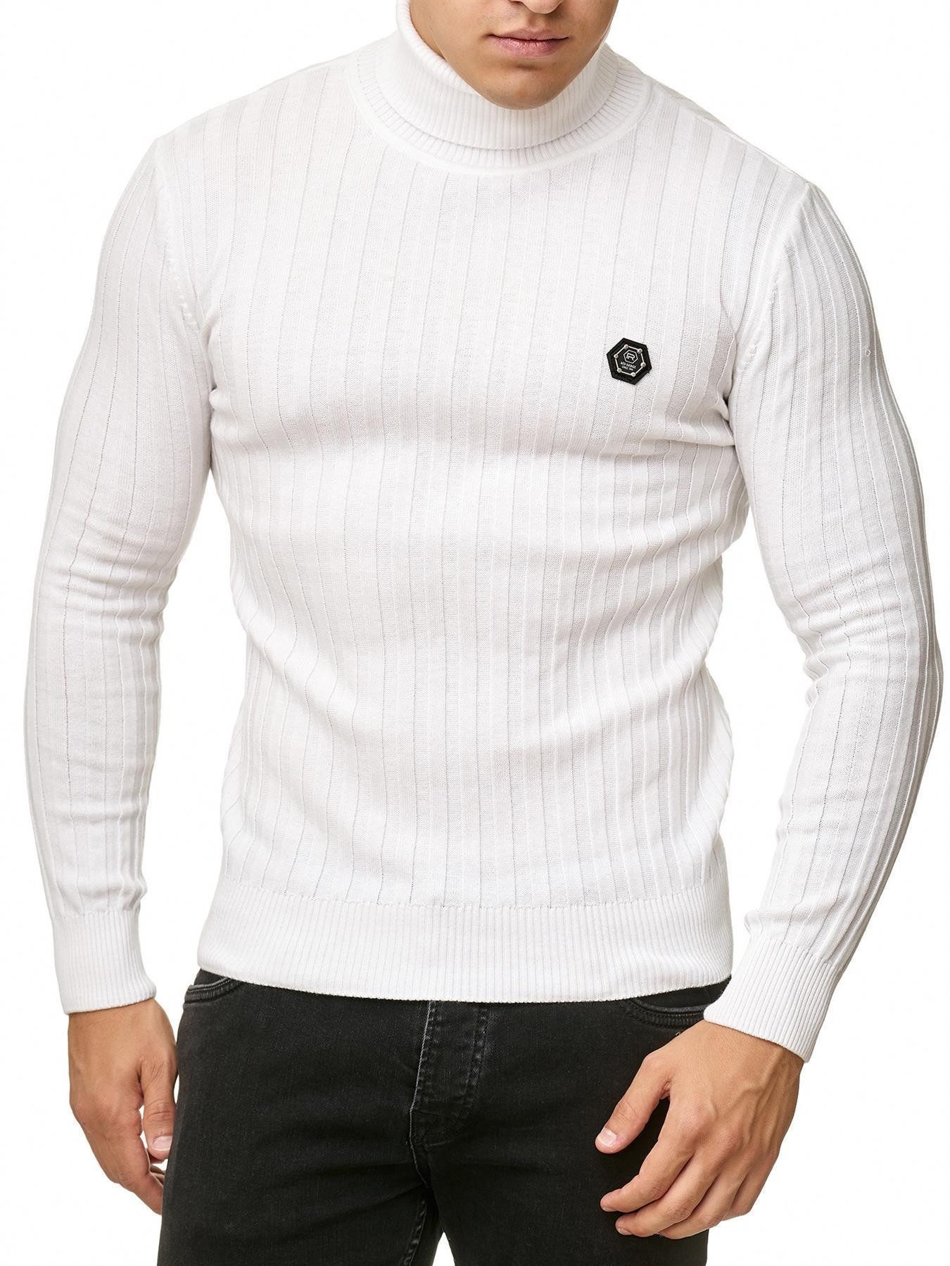 RedBridge Strickpullover Rollkragen Strickpullover mit Logopatch hoher Roll günstig online kaufen