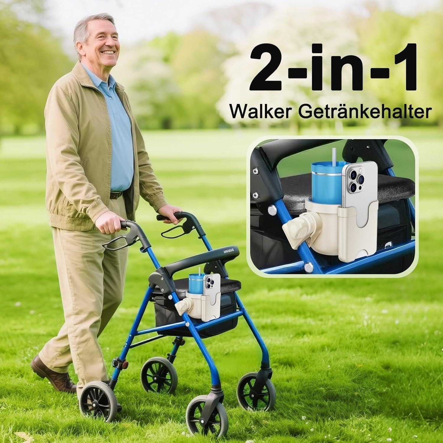 LuxusKollektion Becherhalter Getränkehalter Rollator Becherhalter Rollstuhl Handyhalter Aprikose