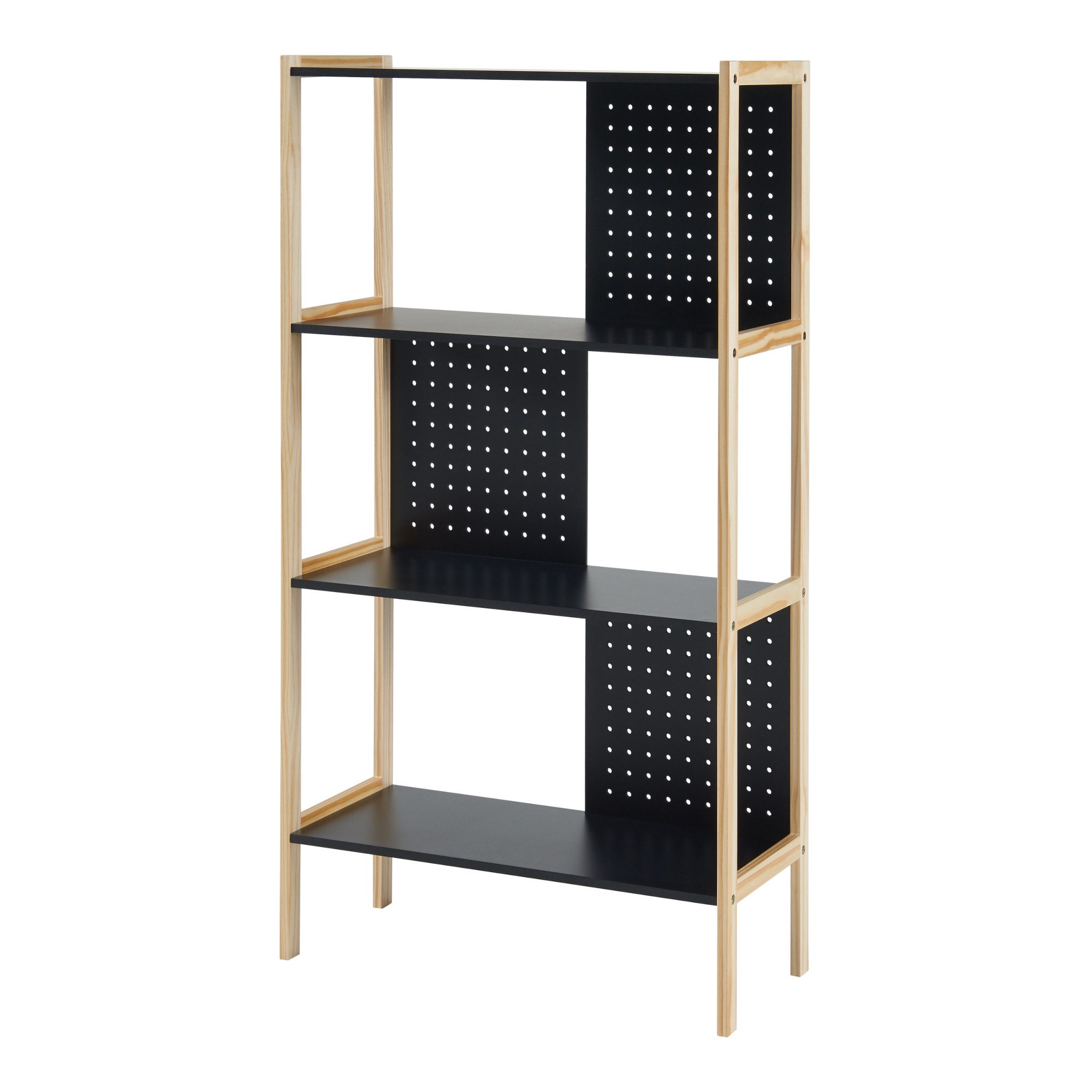 en.casa Mehrzweckregal, »Dønna« Standregal 120x63x28cm Schwarz/Holzfarben günstig online kaufen
