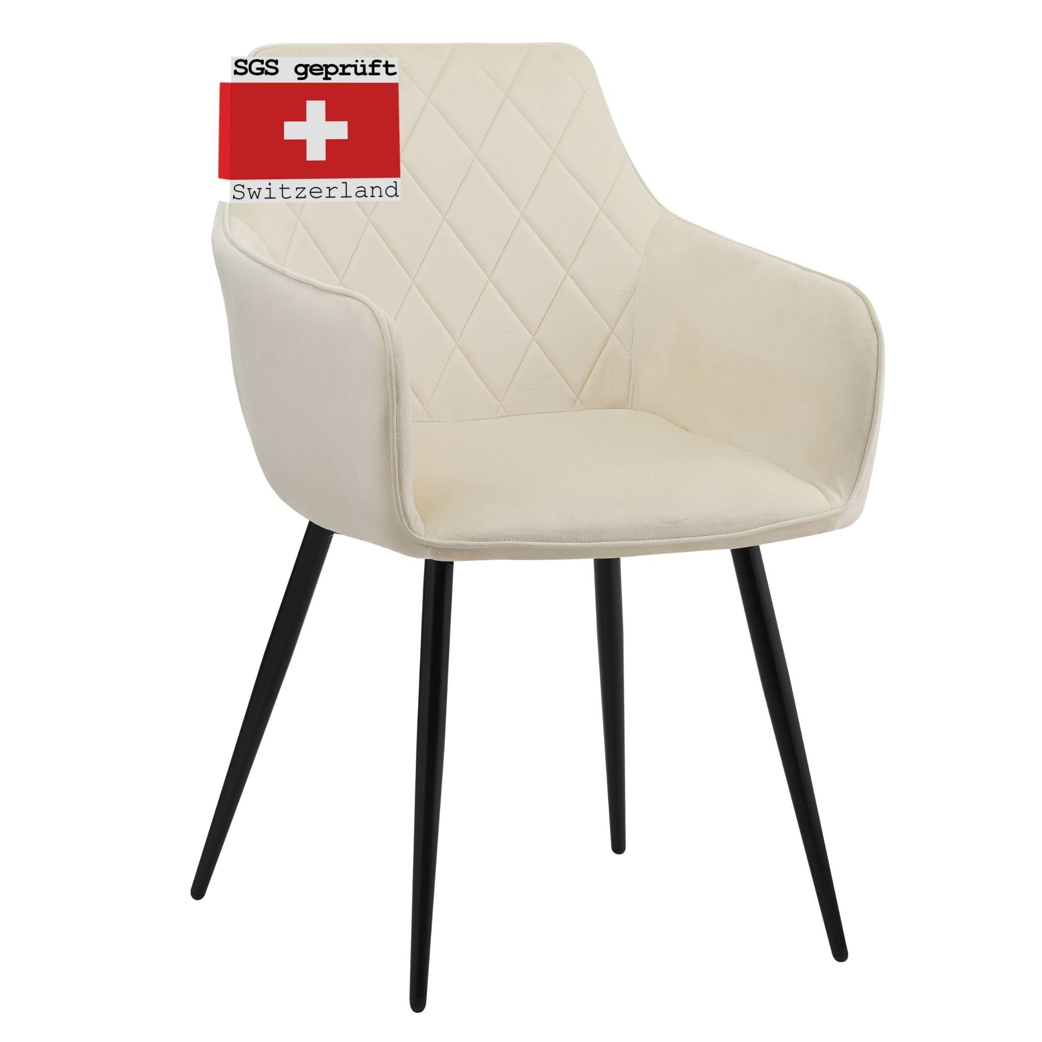 Albatros International Esszimmerstuhl Esszimmerstuhl SALO 1er Set Schwarz Modern Stilvoll bequem (1er Set, Schwarz), Stilvolles Vintage Design, Eleganter Polsterstuhl am Esstisch