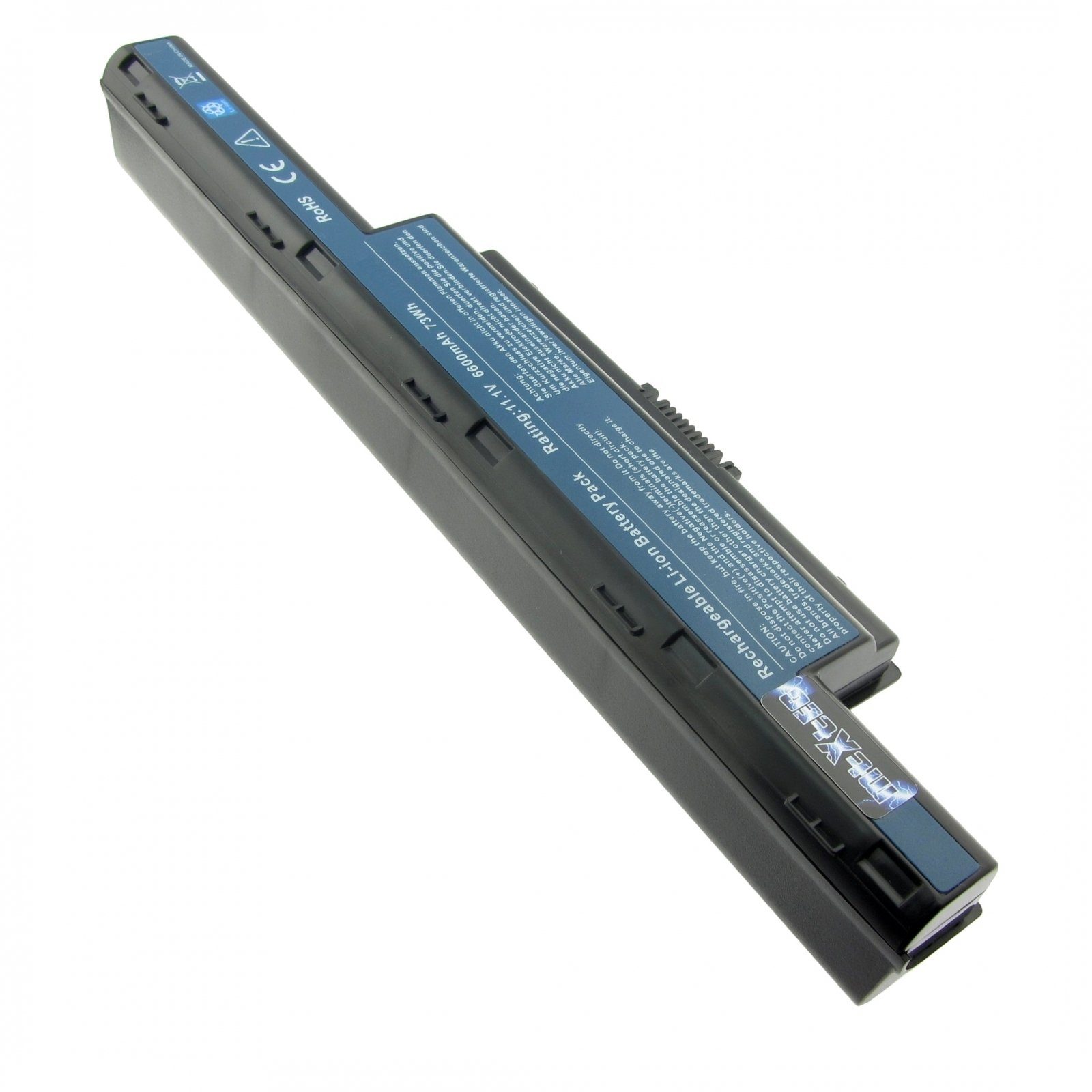 LiIon, Akku Zellen, Wh, MTXtec 6600mAh für 7560G 9 Lithium-Ionen (LiIon) 10.8V, Laptop-Akku, ACER Aspire 71