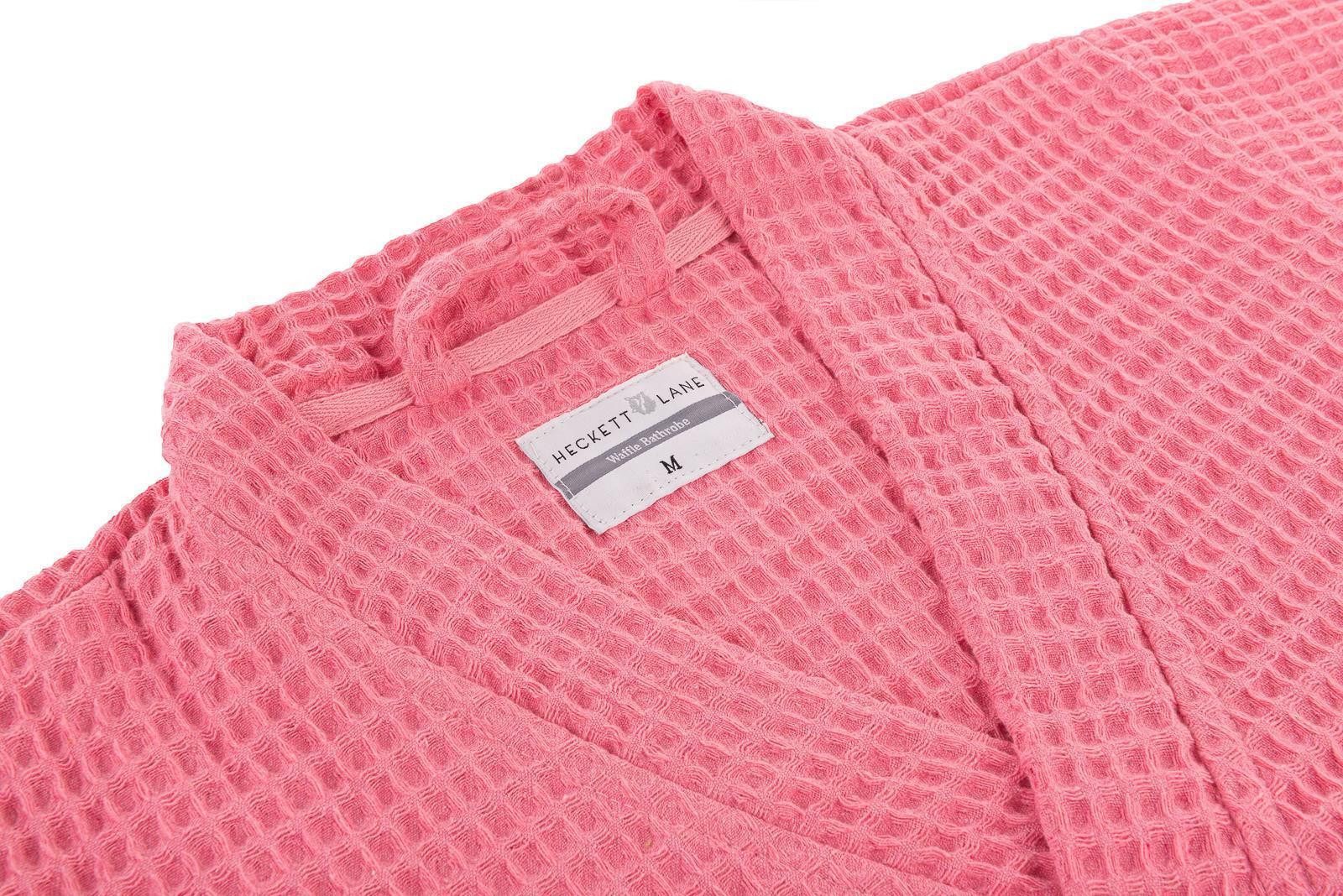 Heckett and Lane Bademantel Bademantel Wafel Lang M Baby pink Bademantel M Baby-Pink Uni, Bademantel Morgenmantel