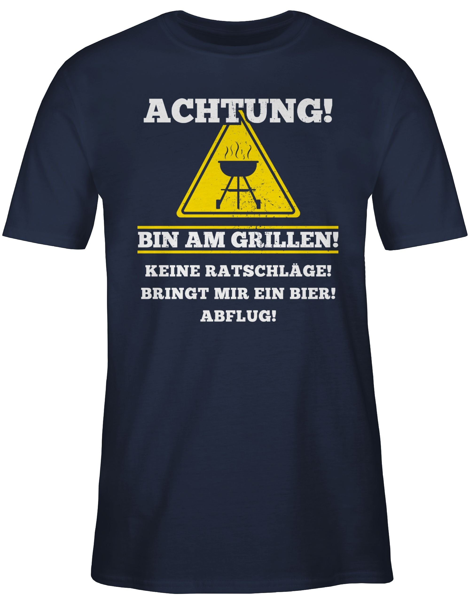 Navy Grillen Blau Bin Geschenk & Grillen Shirtracer T-Shirt 2 Grillzubehör am