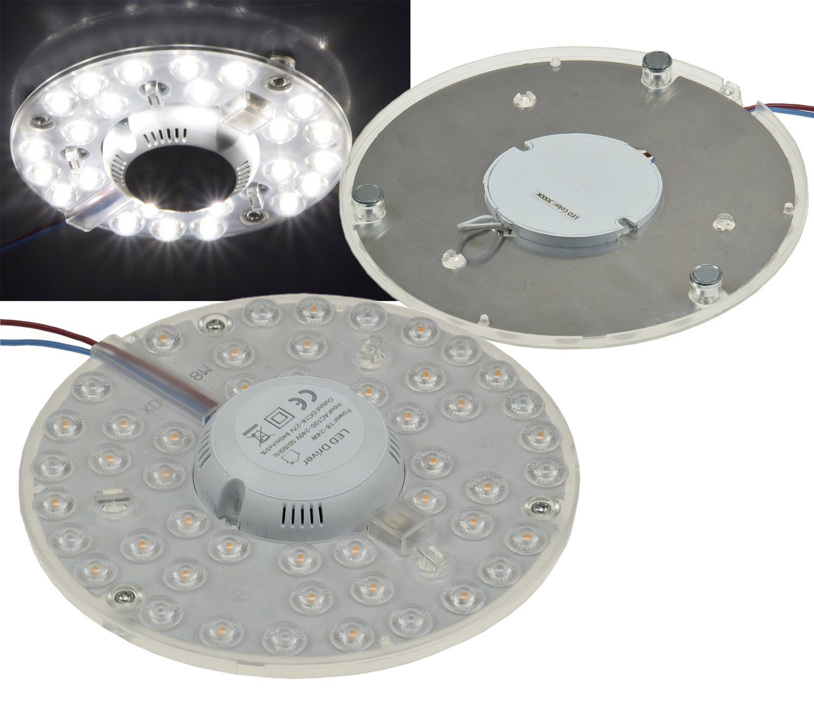 ChiliTec Deckenleuchten LED Ring Modul für Deckenleuchten mit Magnethalter 24W