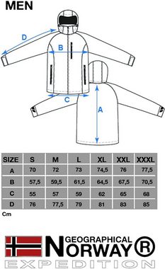 Geographical Norway Softshelljacke Herren Outdoor Herbst Regenjacke Jacke brtechno (1-St) Mit Kapuze