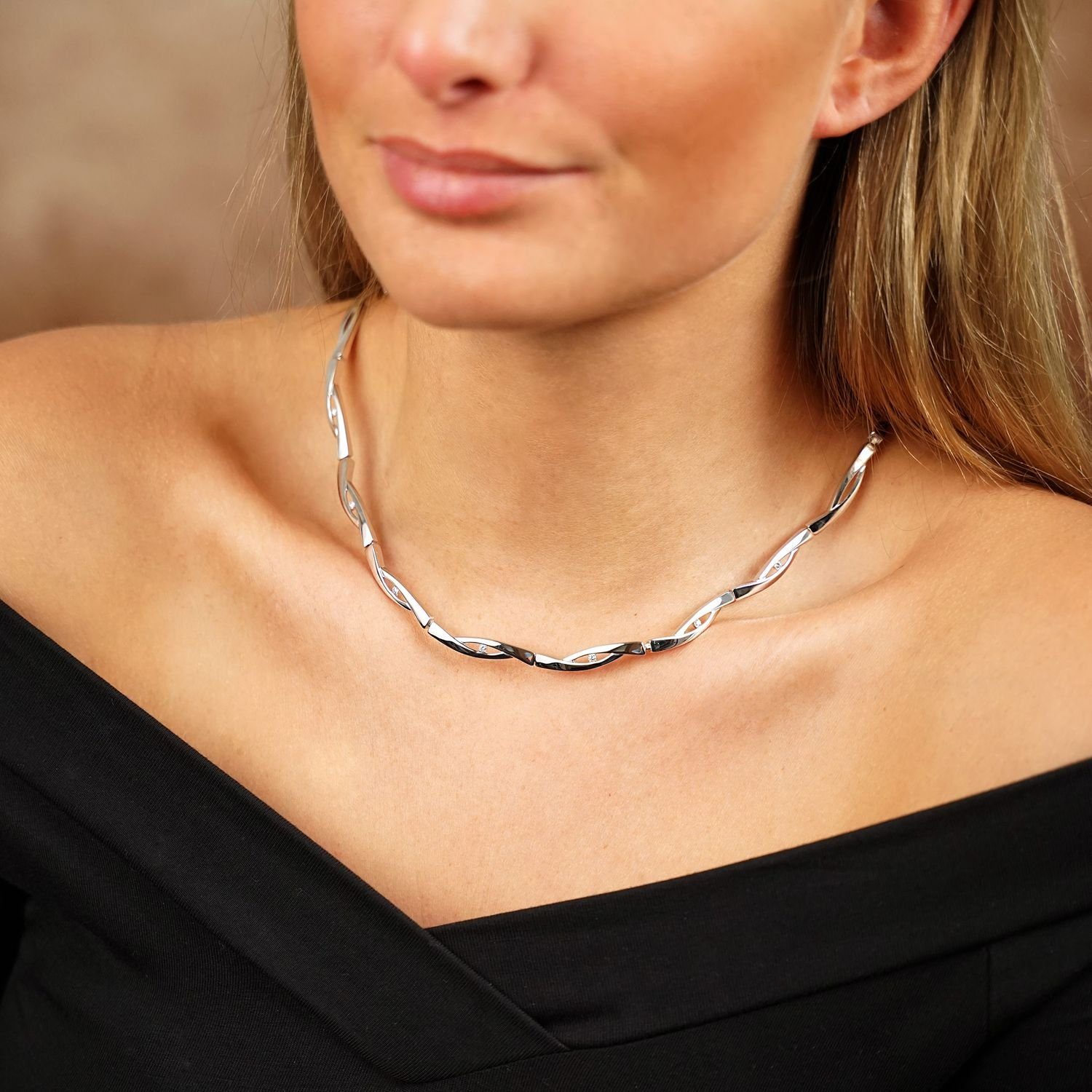 Materia Collier Zirkonia Silber 27,2g CO-5, günstig online kaufen