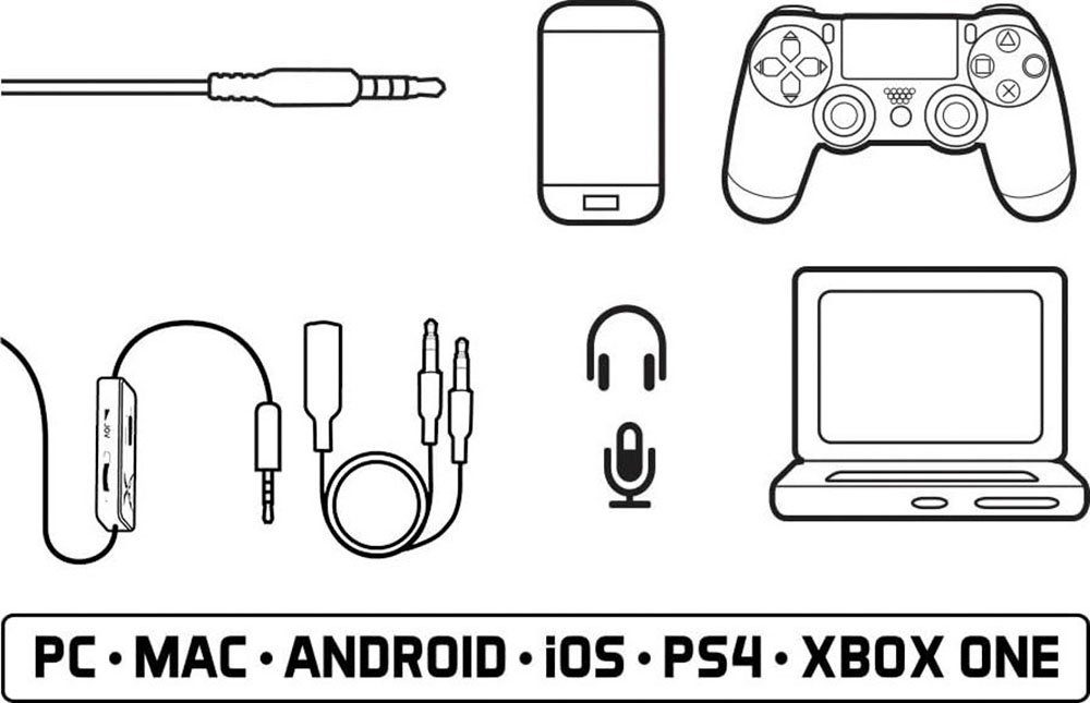Gaming-Headset Rauschunterdrückung, für und (Mikrofon One) H3 XBOX Sound Creative abnehmbar, PC, PS4 BlasterX