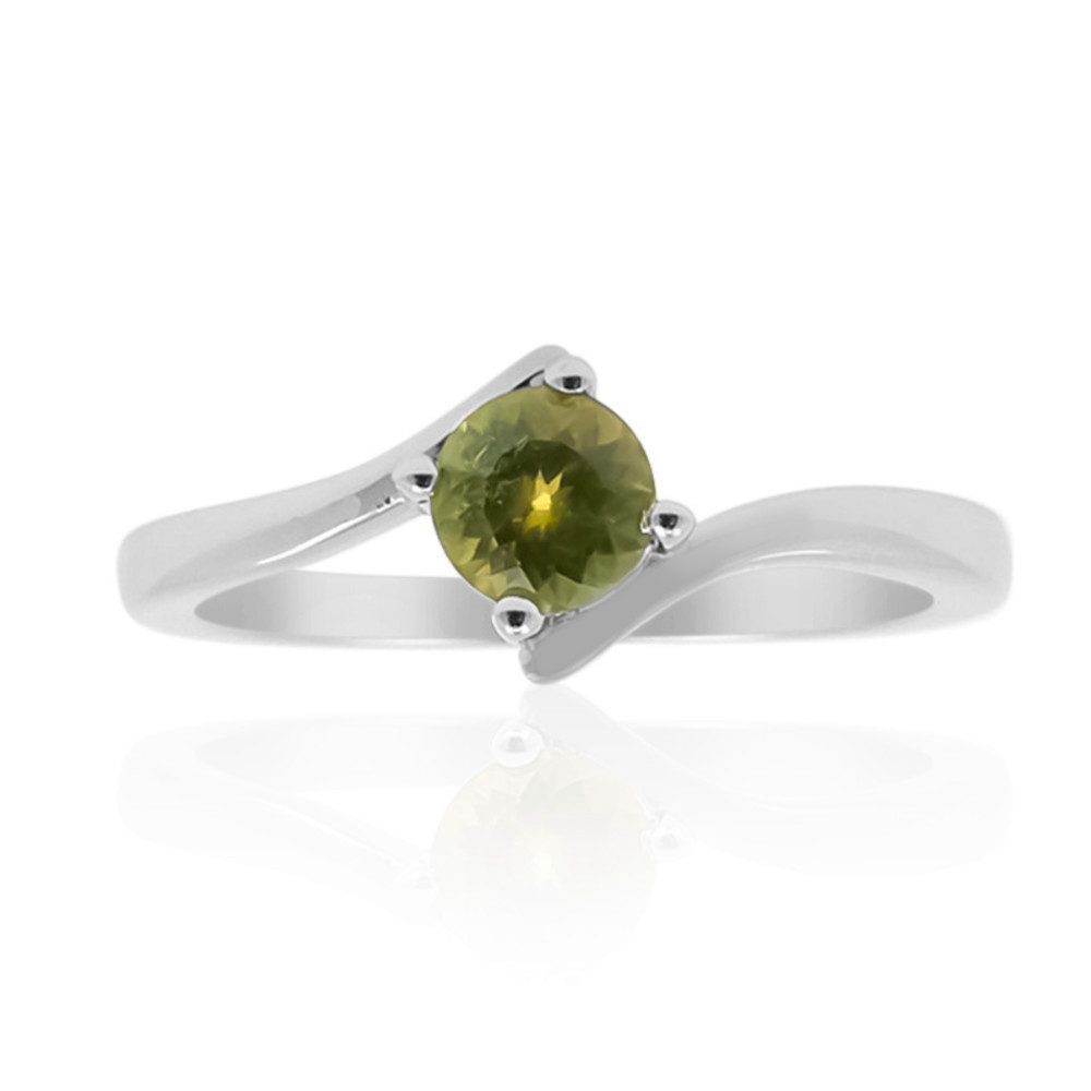Cavill Solitärring Idokras Silberring Damen 0,47 ct grüner Edelstein 925 Silber (1-tlg)