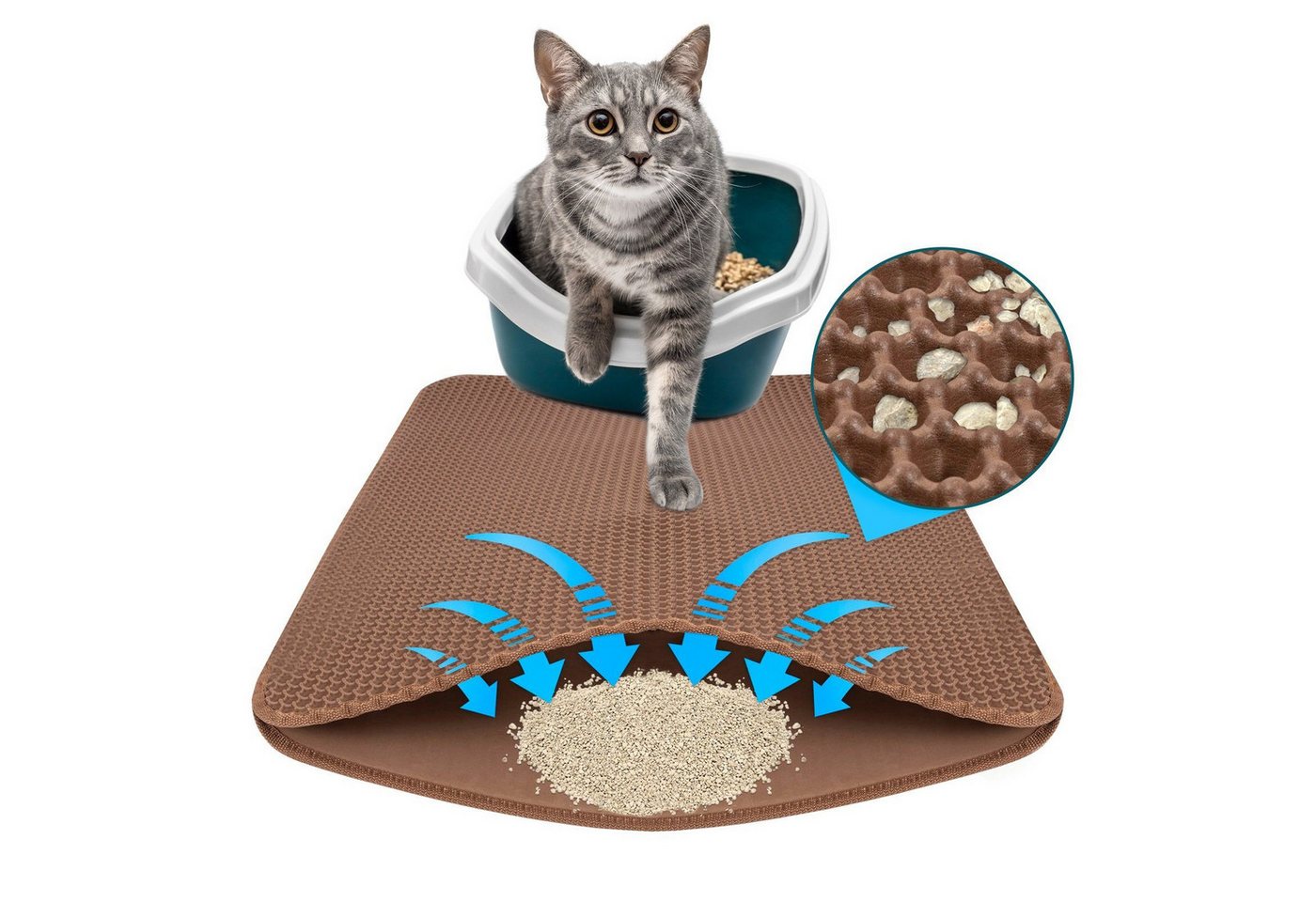 Thumbnail - Kubus Katzentoilette Katzenstreumatte Kira, Doppelschichtiges Waben-Design, Verschiedene Farben