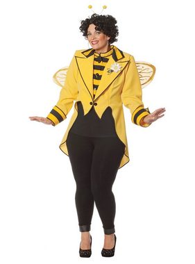 Metamorph Kostüm Bienen Frack für Frauen, Geringelter Damenfrack mit Schwalbenschwanz