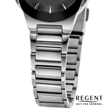 Regent Quarzuhr Regent Damen Armbanduhr Analog, (Analoguhr), Damen Armbanduhr rund, extra groß (ca. 28,5mm), Metallarmband