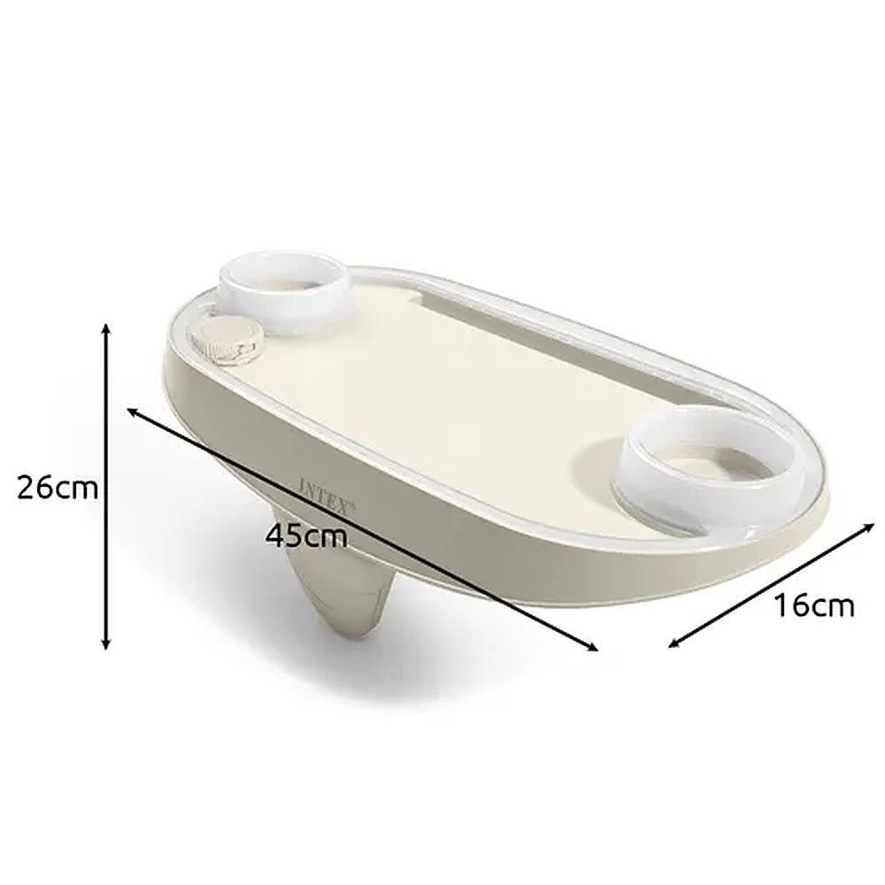 Intex Poolinnenhülle Whirlpoolablage Getränkehalter Poolablage, zum Einhängen, (Spar-Set, 1-St., 45 x 26 cm beleuchtet), LED-Beleuchtung, 2 Getränkehalter, Tablethalter