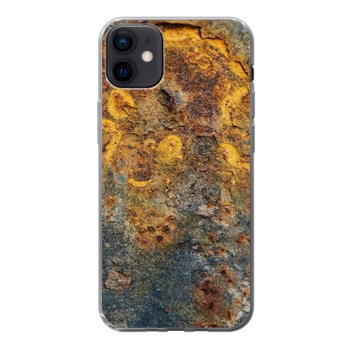 MuchoWow Handyhülle Gold - Metallisch - Rost - Grau - Abstrakt - Muster Handyhülle Apple iPhone 12 Mini Smartphone-Bumper Print Handy