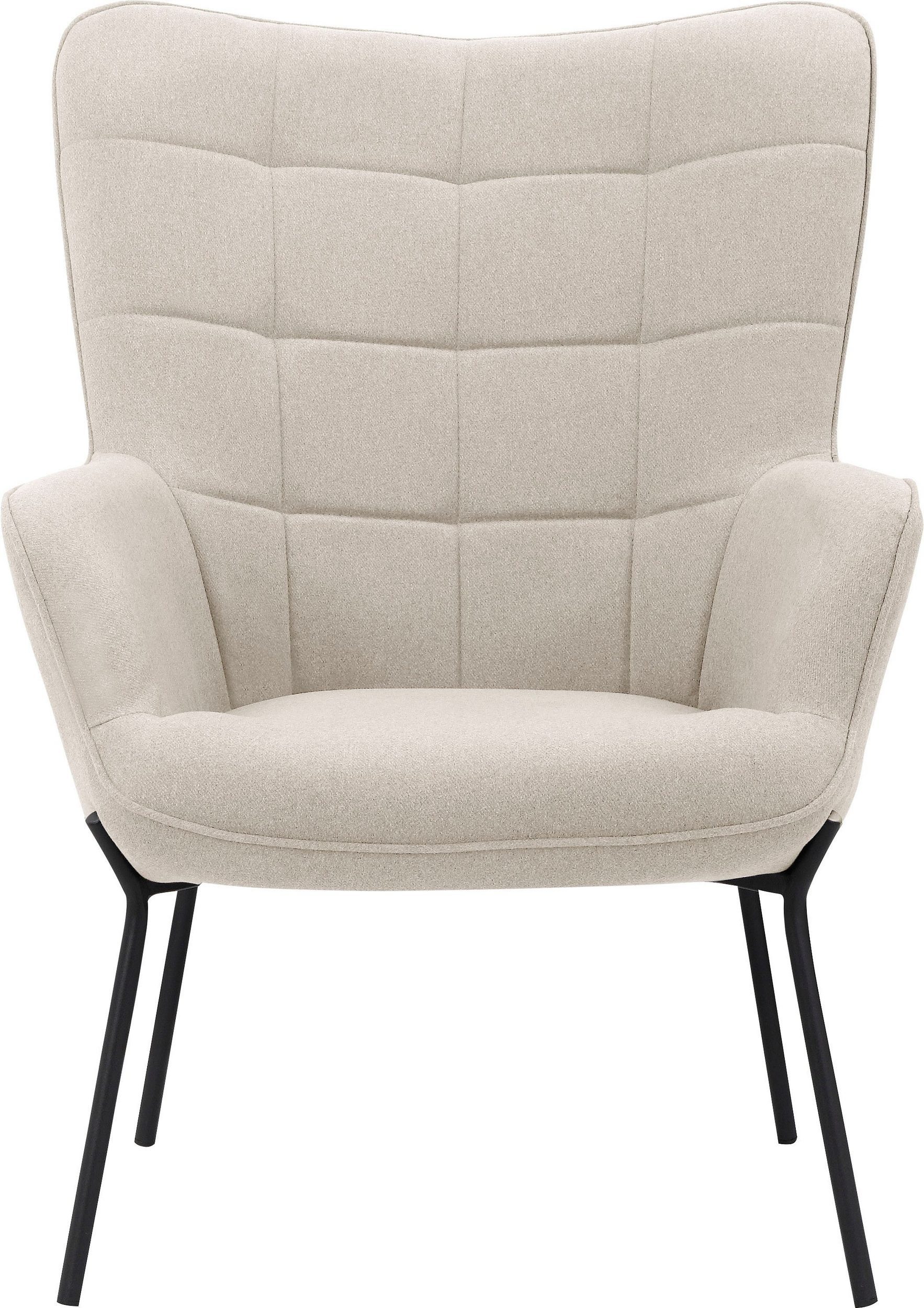 loft24 Loungesessel Bruce (1-St), Polstersessel, Sessel, Armlehnsessel, Metallgestell, Sitzhöhe 44 cm