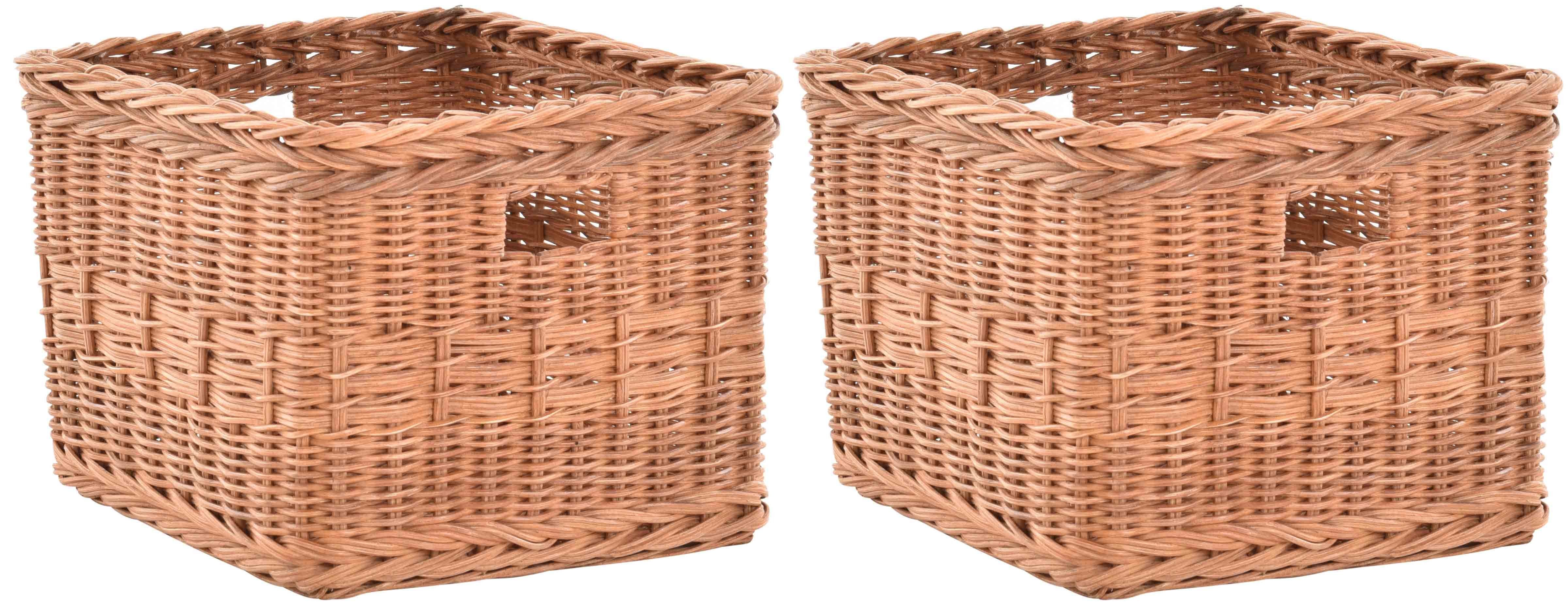 Krines Home Regalkorb 2er Set Regalkorb Aufbewahrungskorb Korb Rattan Korbset 34x39x27 (2-teiliges Set). € 45,00